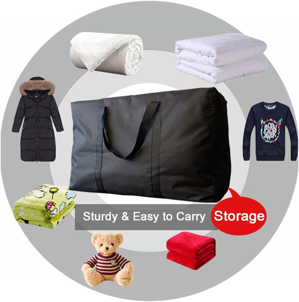 Extra Large Moving Bags with Strg Zippers & Carrying Handles, Storage Bags Storage Totes for Clothes, Moving Supplies, Space Saving Oversized Storage Bag Organizer for Moving, Traveling 2 Pack