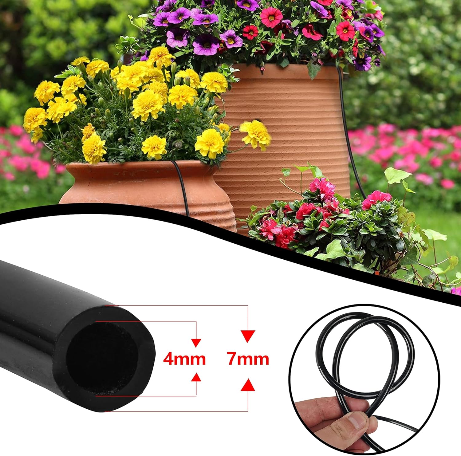 50 Feet Blank Distribution Tubing Irrigation Drip Hose, 1/4 Inch Drip Line