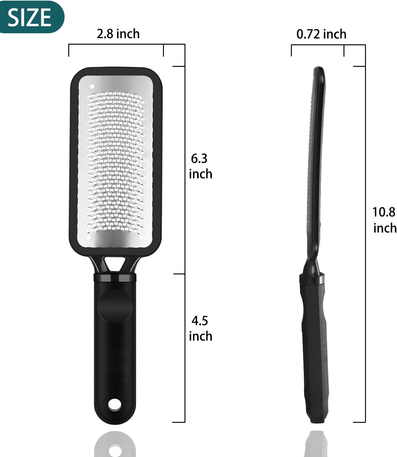 Foot Rasp Foot File, 2 Pcs Stainless Steel Pedicure Callus Remover for Feet, Professial Foot Care Tools for Pedicure to Removes Hard Skin Corns for Dry and Wet Feet