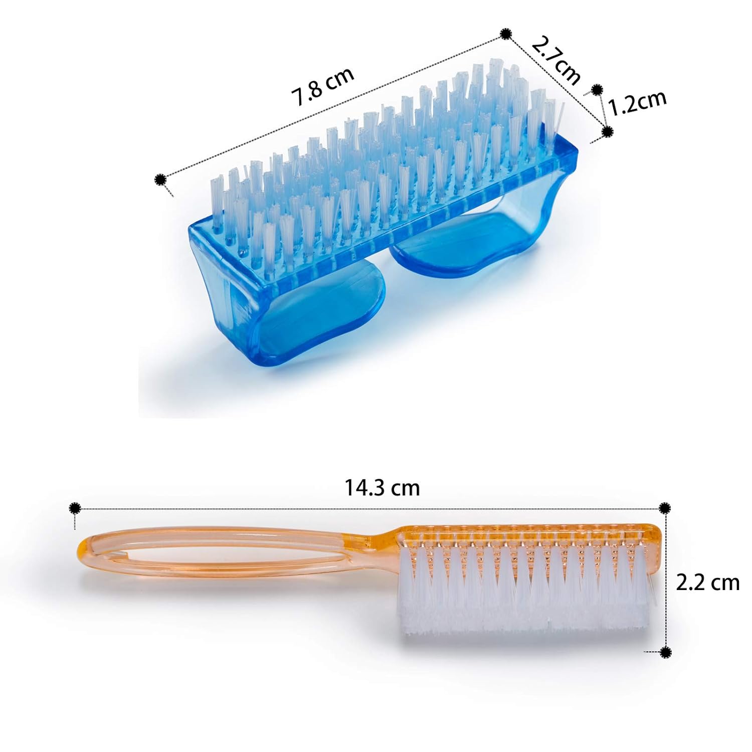 10 Pcs Handle Grip Nail Brush, Hand Fingernail Scrub Cleaning Brushes for Toes and Nails Cleaner, Pedicure Scrubbing tool kit for Men and Women Multicolor