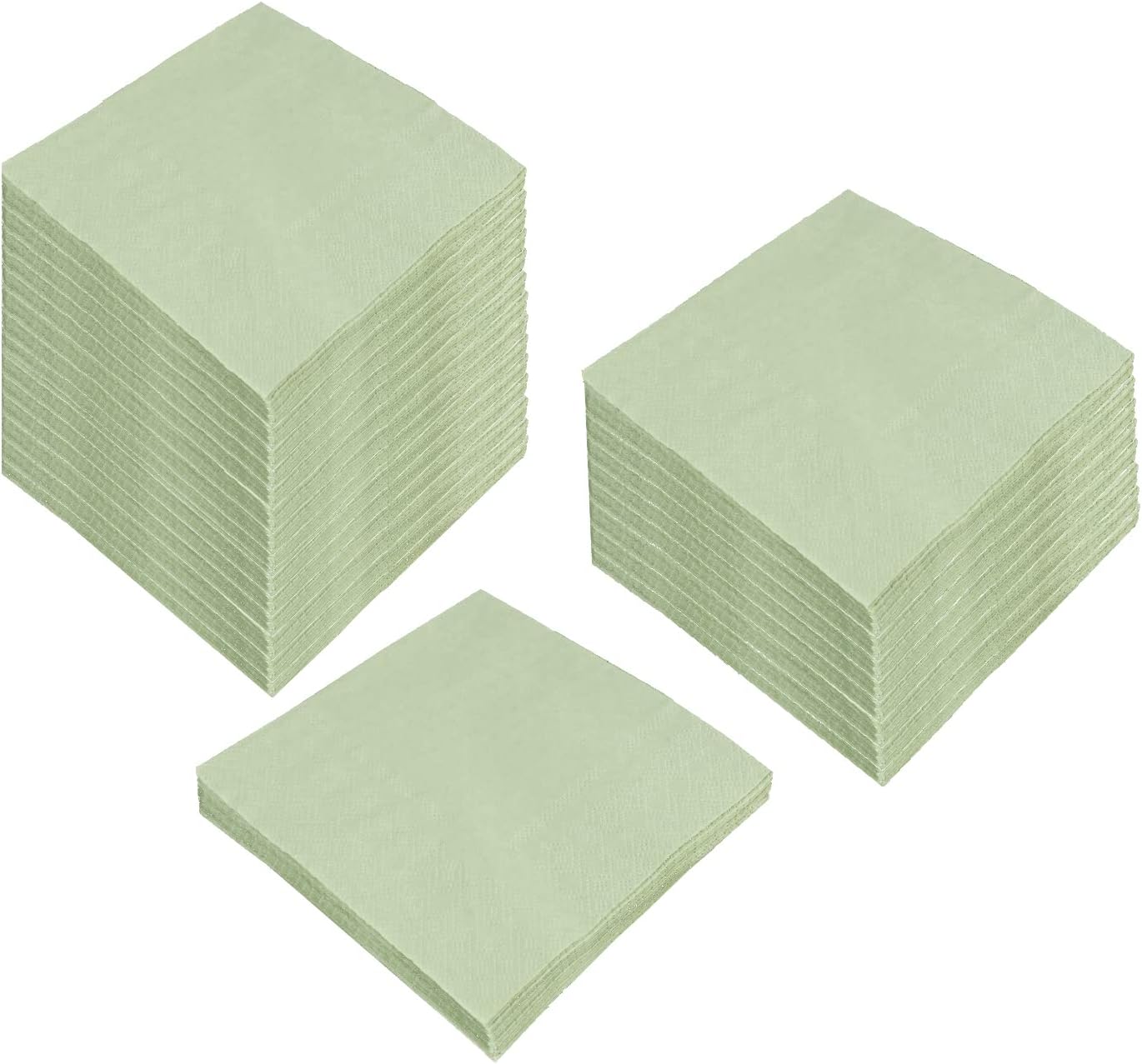 100 Pack Cocktail Napkin 2-Ply Dessert Napkins Folded 5 x 5 Inches Disposable Napkins for Dinner Wedding Birthday Party Bridal Anniversary Recepti Event 100, Sage-Green
