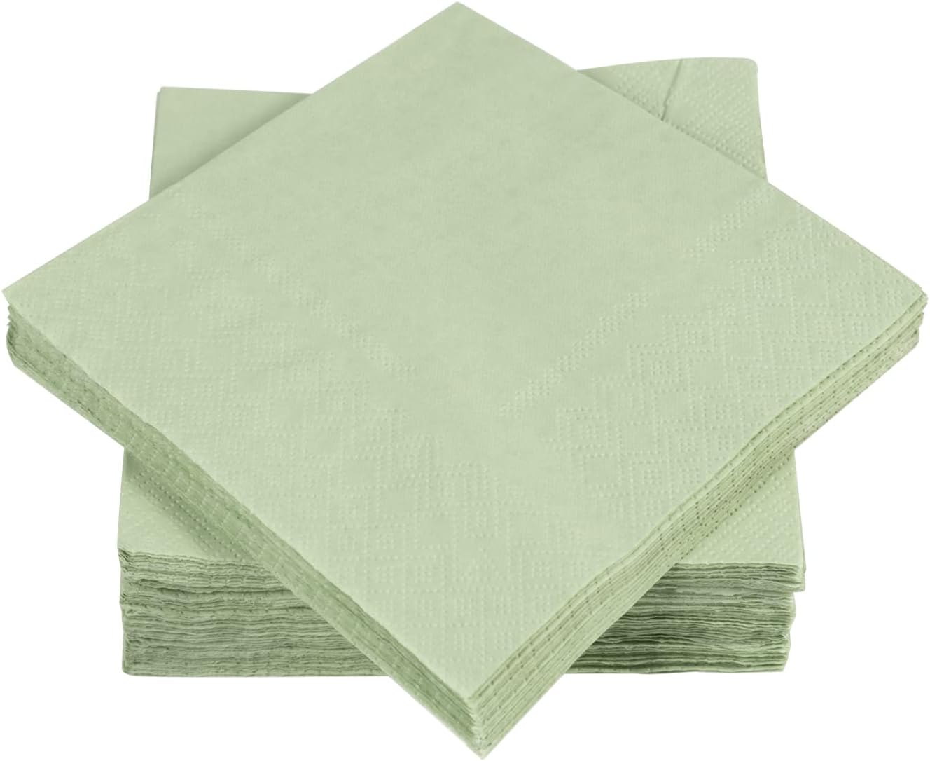 100 Pack Cocktail Napkin 2-Ply Dessert Napkins Folded 5 x 5 Inches Disposable Napkins for Dinner Wedding Birthday Party Bridal Anniversary Recepti Event 100, Sage-Green