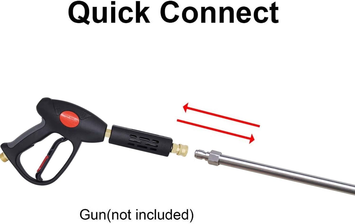 Pressure Washer Extension Wand, 17 Inch Stainless Steel with 1/4" Quick Connect Power Washer Lance, 2 Pack