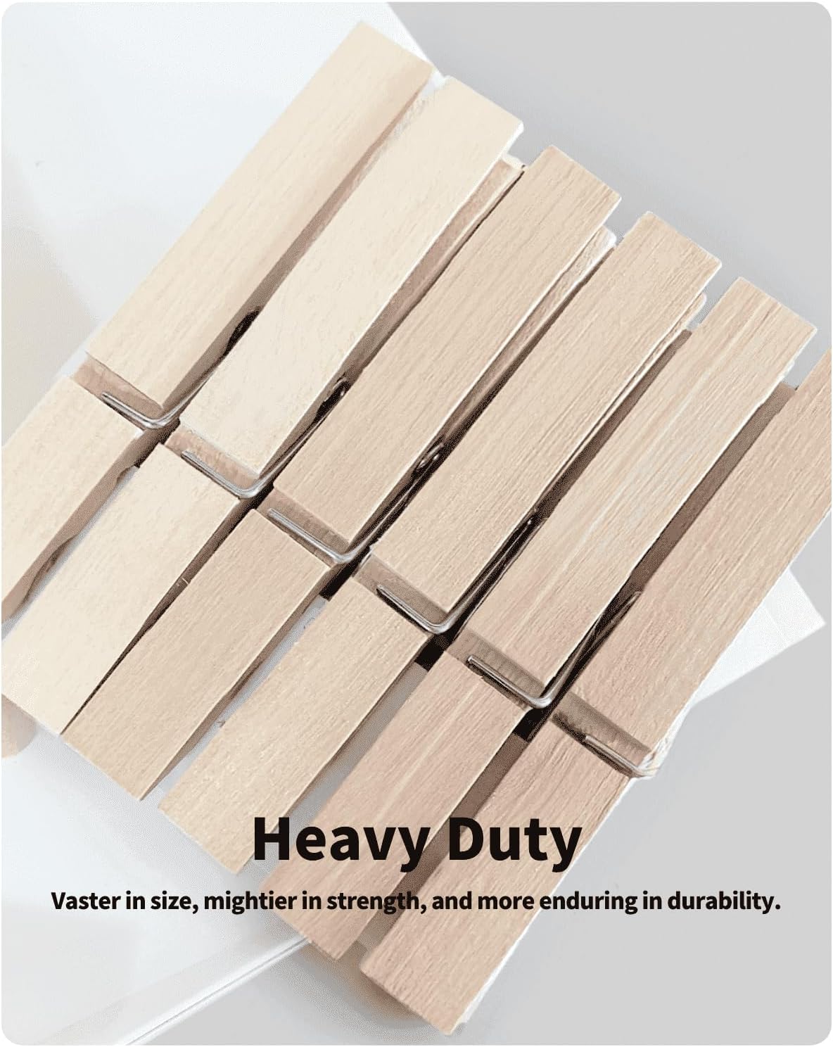 Large Clothes Pins Wooden Clothespins, 4 Inch 48 Pack Heavy Duty Outdoor Pegs, Clothing Hanging Laundry Close Pin Chip Clips Cheer Pins for Bags Photo Picture Artwork Crafts Display