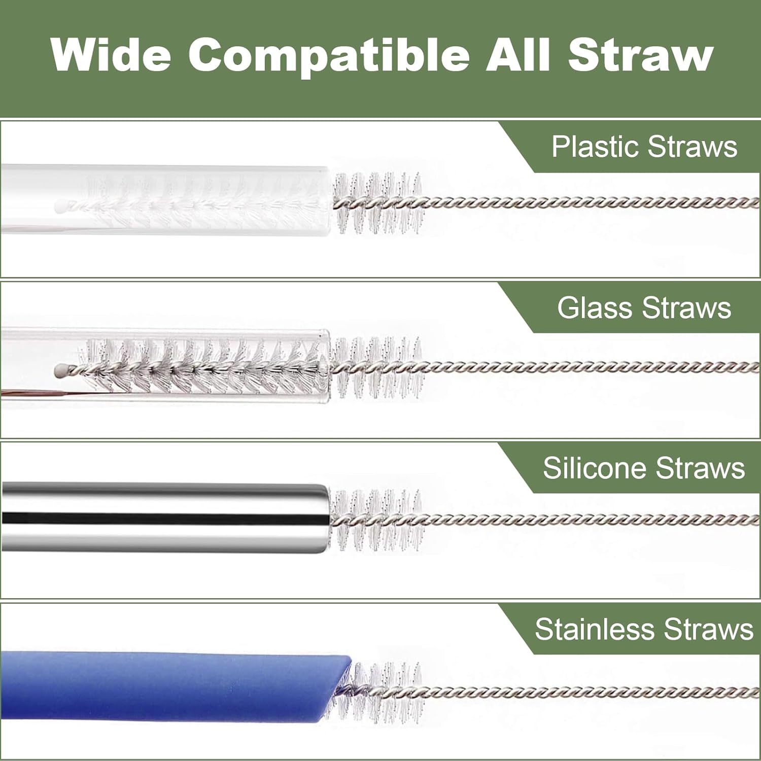 10 PCS Straw Cleaner Brush and 10 Pcs Replacement Straw for Stanley Cup 40 oz 30 oz 64 oz Tumbler