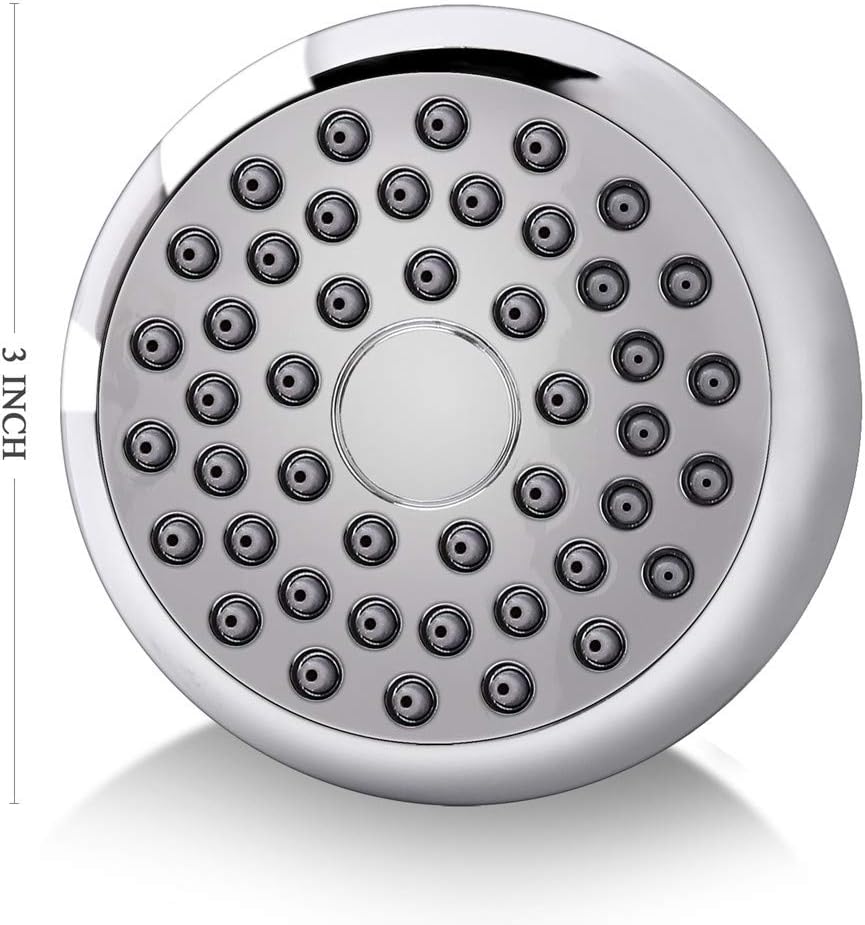 High Pressure Shower Head 3 Inches Anti-clog Anti-leak Fixed Showerhead Chrome with Adjustable Swivel Brass Ball Joint for Relaxing and Comfortable Shower Experience