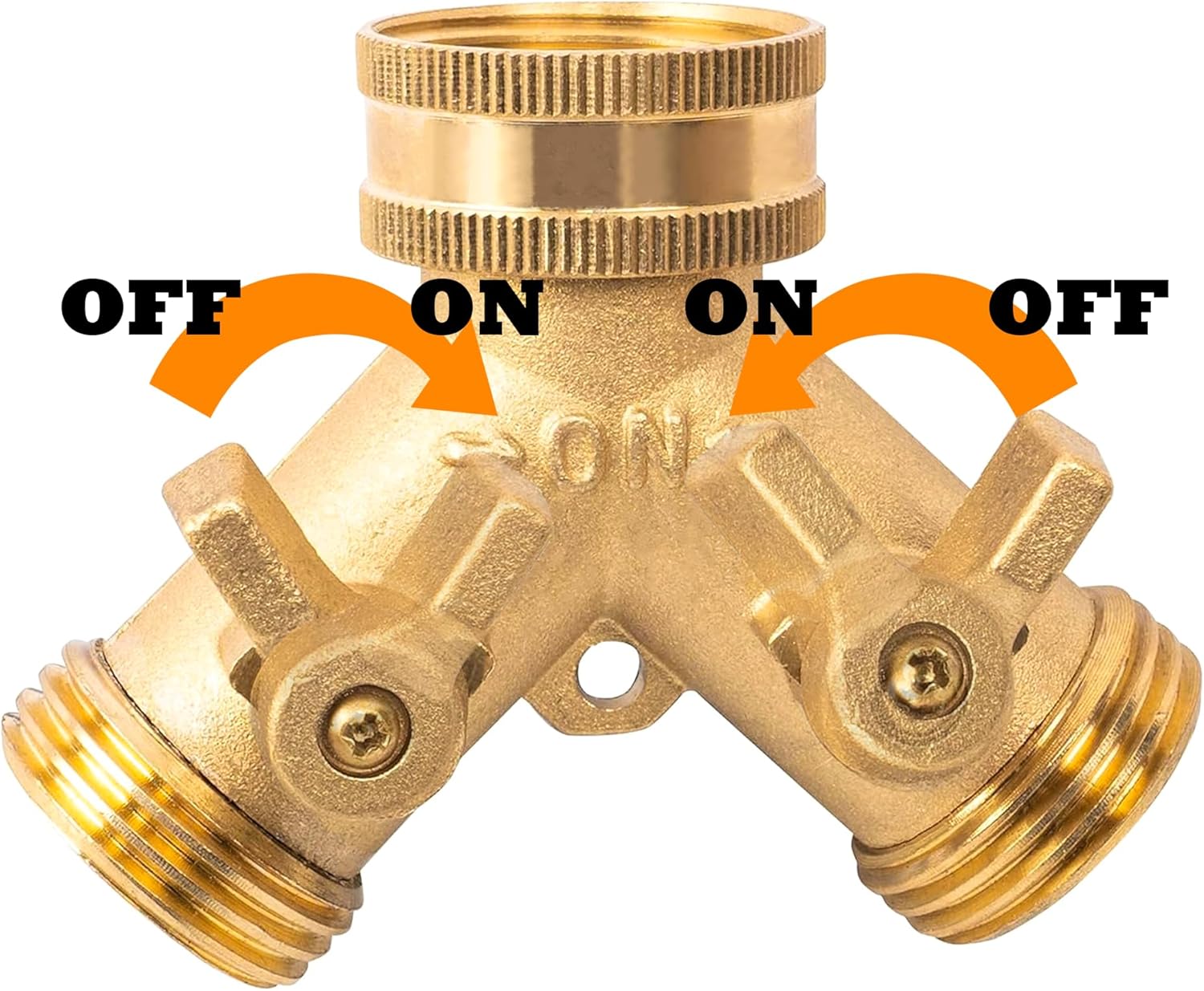 Hose Splitter, Garden Hose Splitter Heavy Duty 2 Way, Solid Brass Water Hose Y Splitter 2 Valves with 2 Extra Rubber Washers