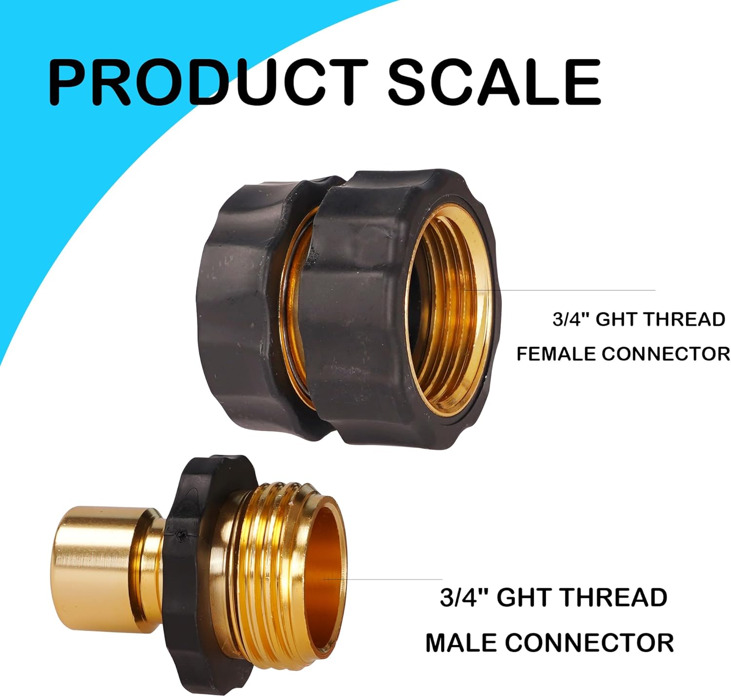 Garden Hose Quick Connector, 3/4 Inch Male and Female Garden Hose Fitting Quick Connector, 3 Female + 6 Male