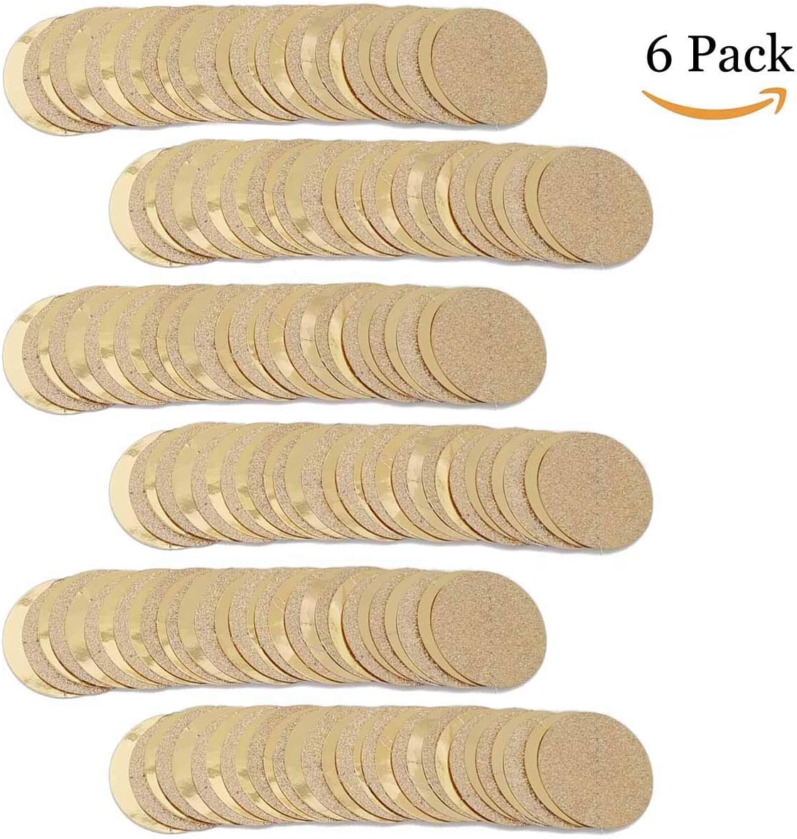 6 Pcs Glitter Champagne Gold Paper Circle Dots Garland 52 Feet Party Hanging Bunting Birthday Decorations Engagement Bridal Shower Wedding Baby Christmas Supplies Photo Backdrop