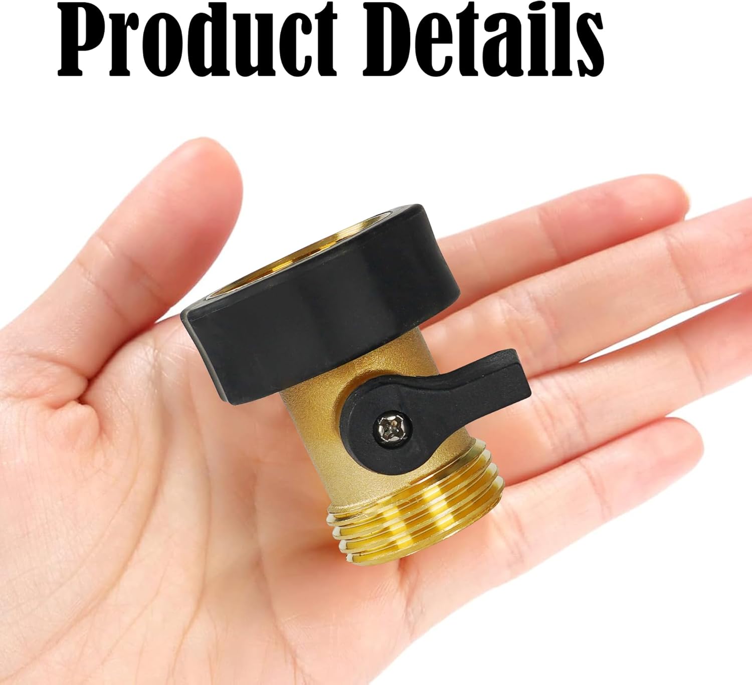 Garden Hose Shut Off Valve, 4 Pack 3/4 Inch Heavy Duty Solid Brass Garden Hose Connector, Water Shut Off Valve with 8 Extra Rubber Washers