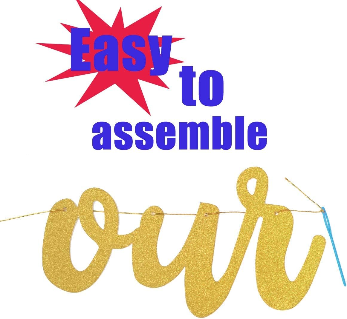 Be Our Guest Gold Sign Banner - Reception for Beauty And The Beast Party, Bridal Shower, Wedding, Engagement, Bachelorette, Baby Birthday, Housewarming Decorations