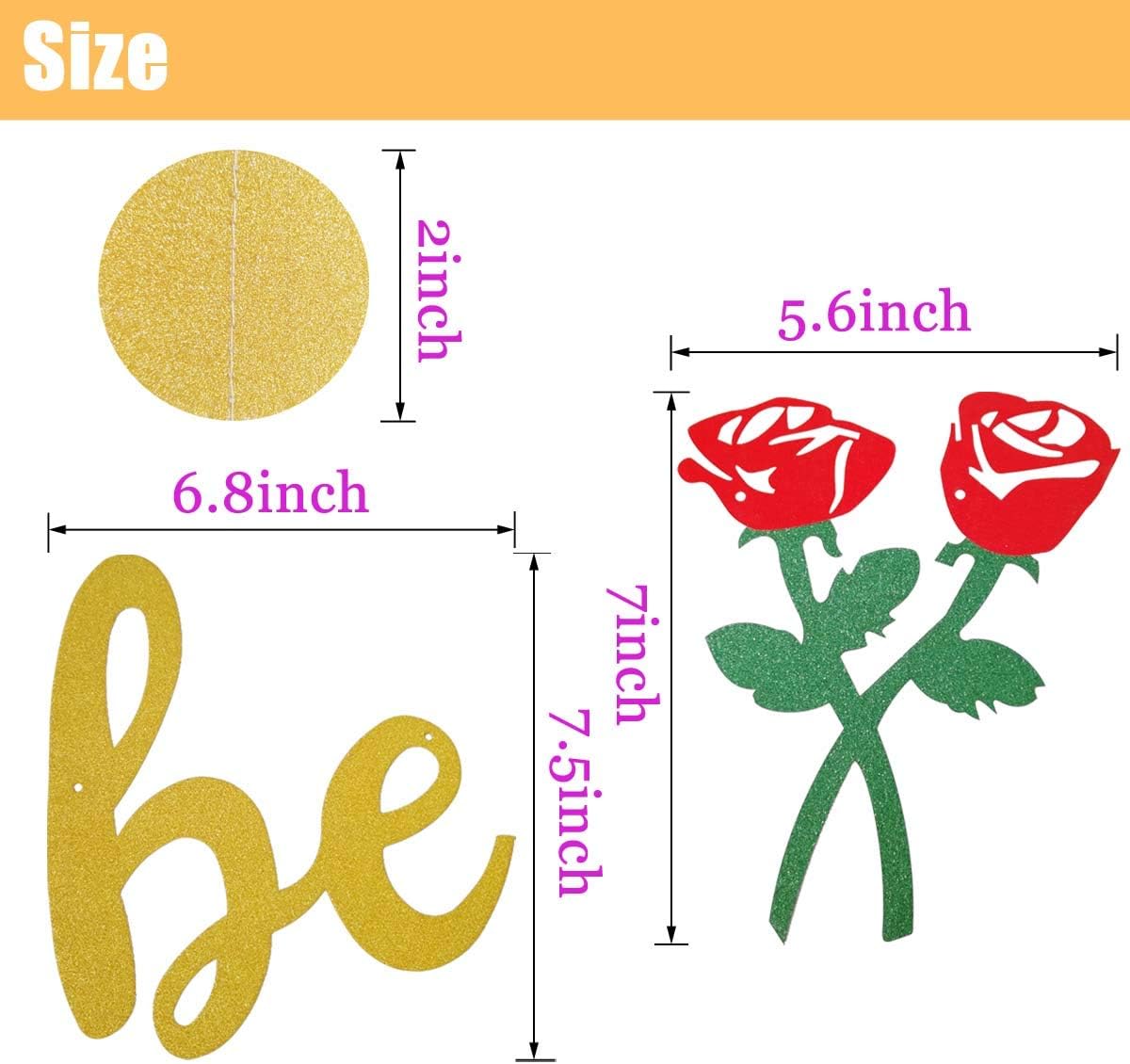 Be Our Guest Gold Sign Banner - Reception for Beauty And The Beast Party, Bridal Shower, Wedding, Engagement, Bachelorette, Baby Birthday, Housewarming Decorations