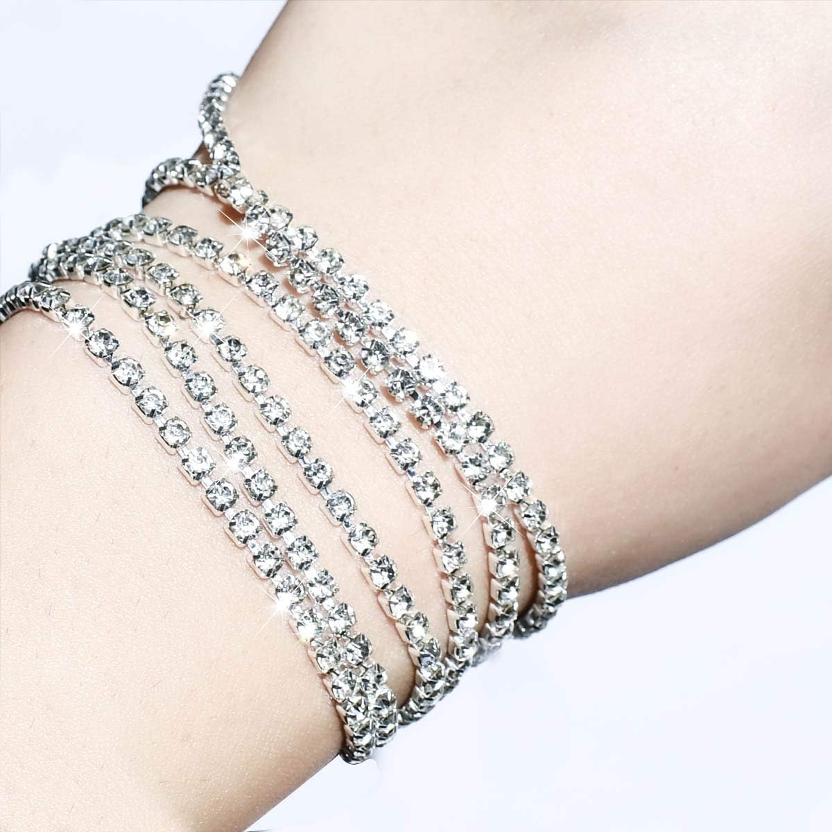 1 Roll 10 Yards 3MM Crystal Rhinestone Close Chain Trim for Sewing Craft DIY Decoration Jewelry Silver Claw Cup Diamond Trimming Clear SS12 silver