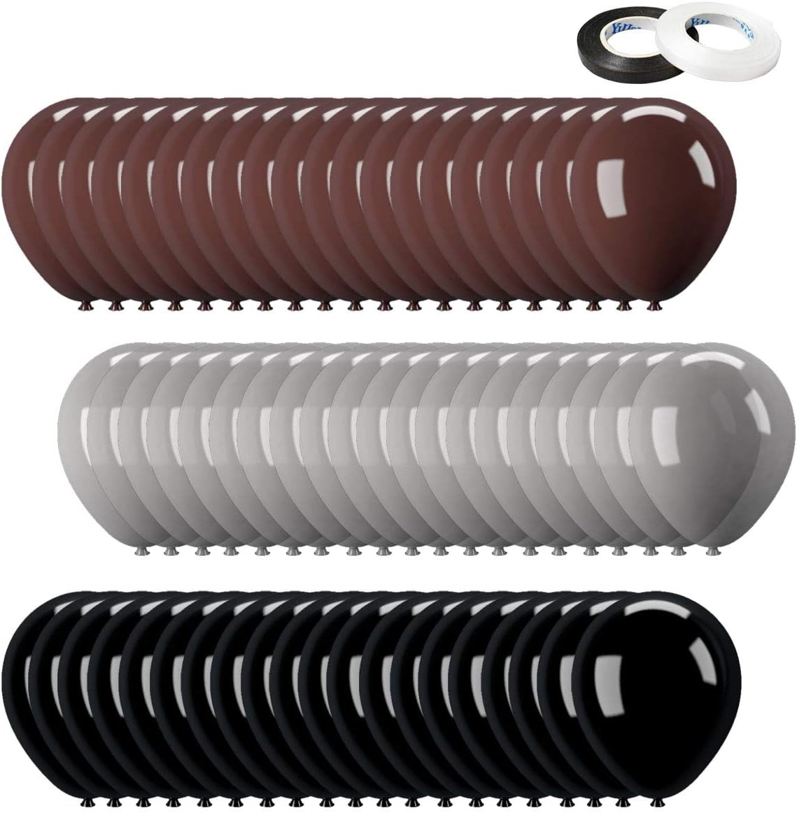 60 Pack The Office Balloons Birthday Decoration Brown & Black Silver Party Merchandise by Dwight K. Schrute Theme birthday Decorations 12 Inch