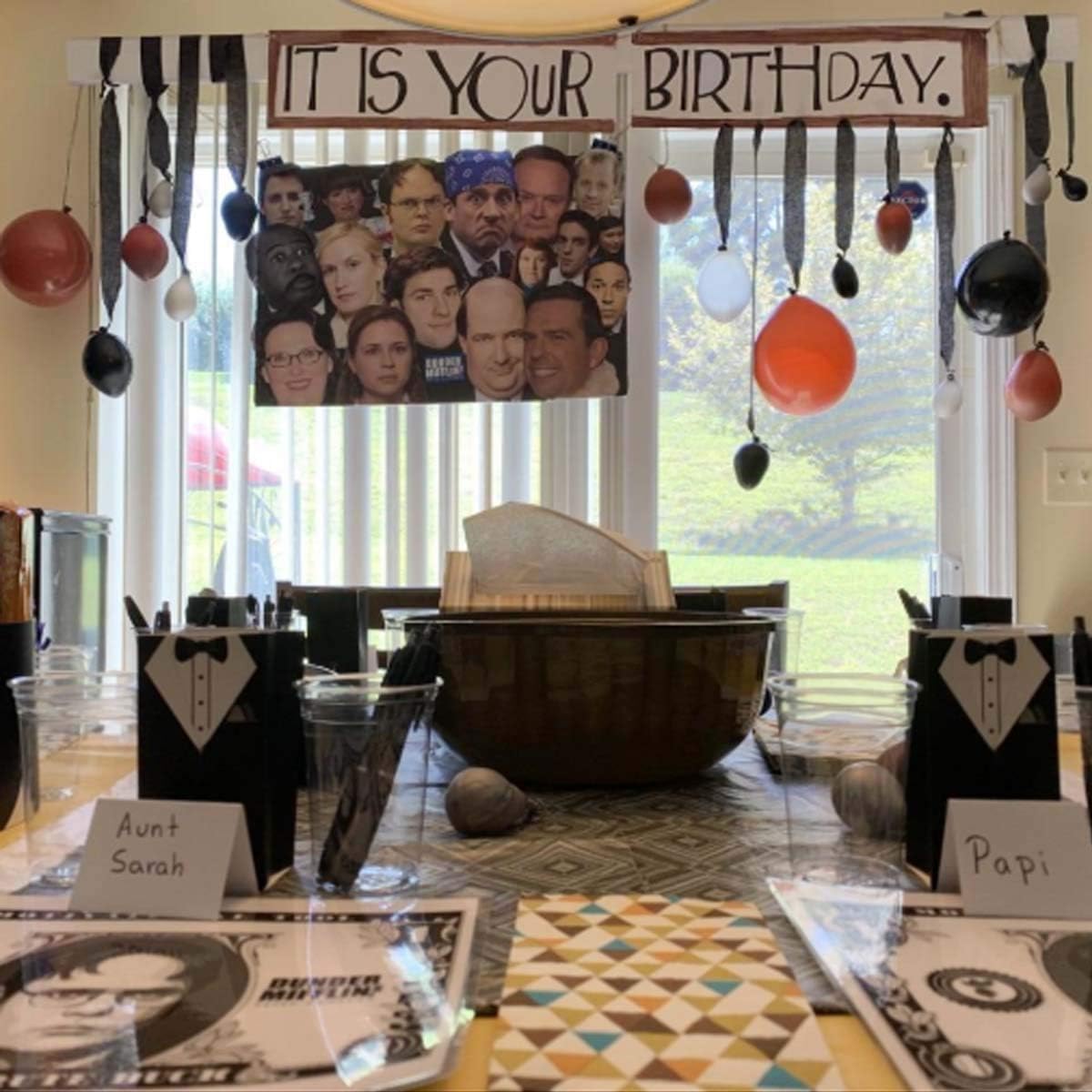 60 Pack The Office Balloons Birthday Decoration Brown & Black Silver Party Merchandise by Dwight K. Schrute Theme birthday Decorations 12 Inch