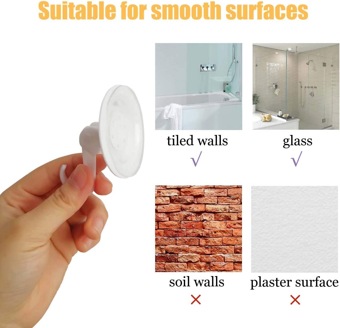 Petluno Bath Toy Organizer Mesh Storage Baby Shower Toys Bathtub Net Bag Kids Quick Dry Holder 2 X Bathroom & 6 Strong Suction Hooks White