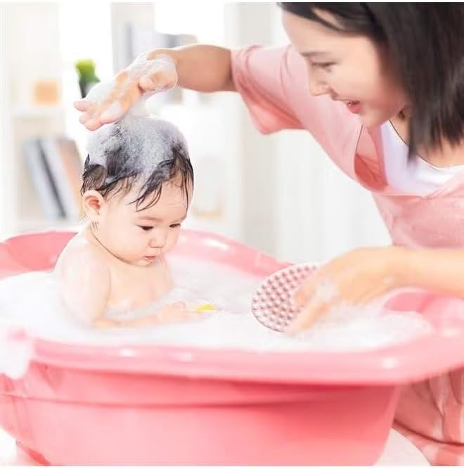 Exfoliating Silicone Body Scrubber Bath Brush Glowing Skin Shower Loofah for Gentle Long Lasting Lathers Well & More Hygienic Than Traditional Pink