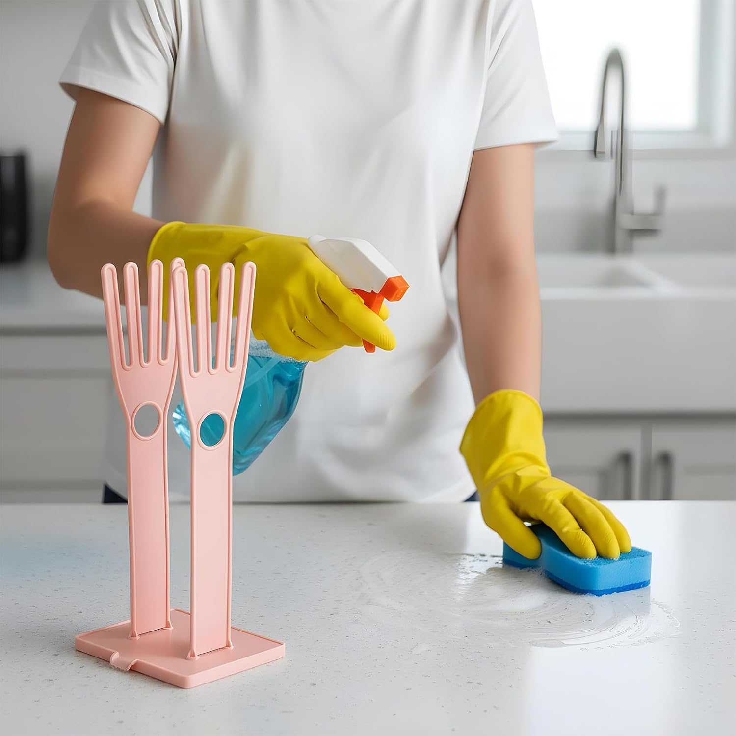 2 Pcs Kitchen Glove Holder, Kitchen Glove Stand Holder Plastic Glover Drying Dryer Rack