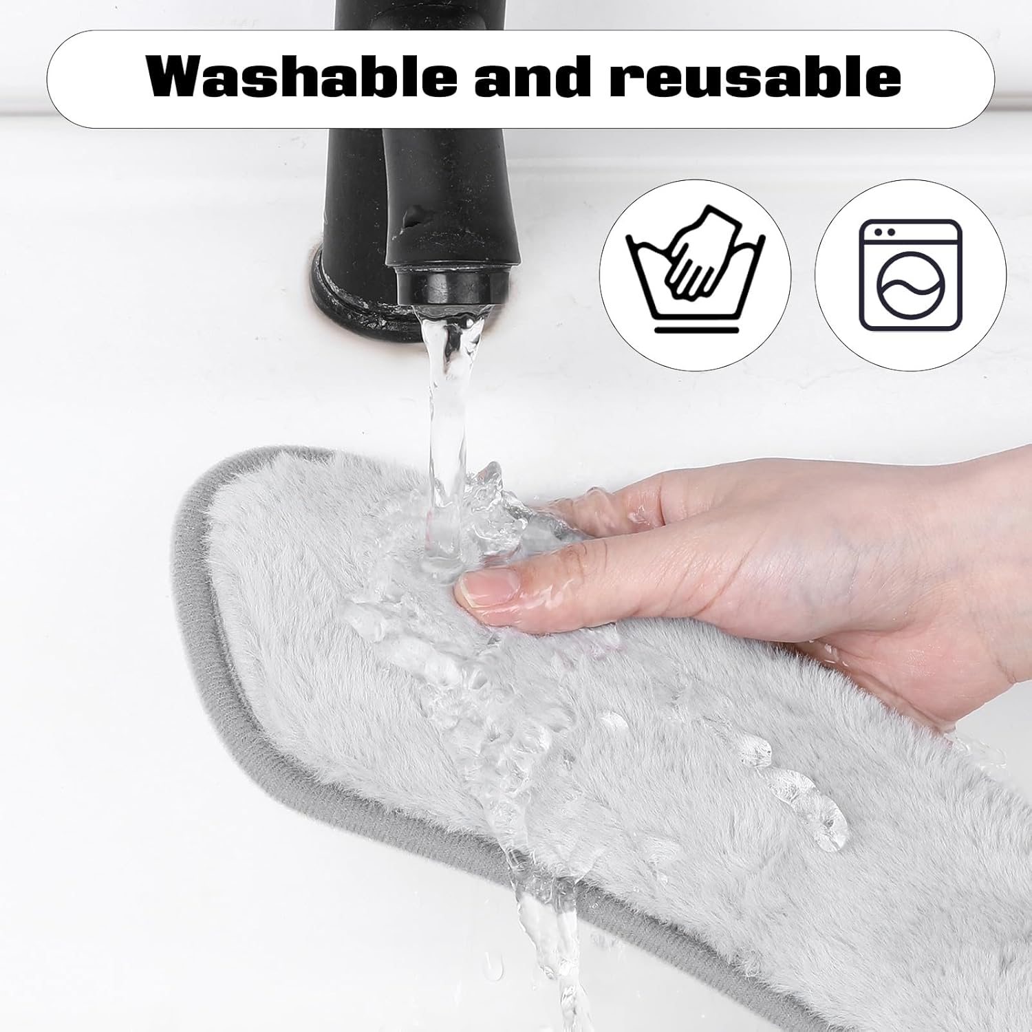 2 PCS Thick and Elastic Toilet Seat Cushion Cover, Washable Soft Padded Toilet Seat Elongated, Easy Install with Double-Sided Hook and Loop Fastener, Seats Mat Cushions for Elderly, Seniors Gray