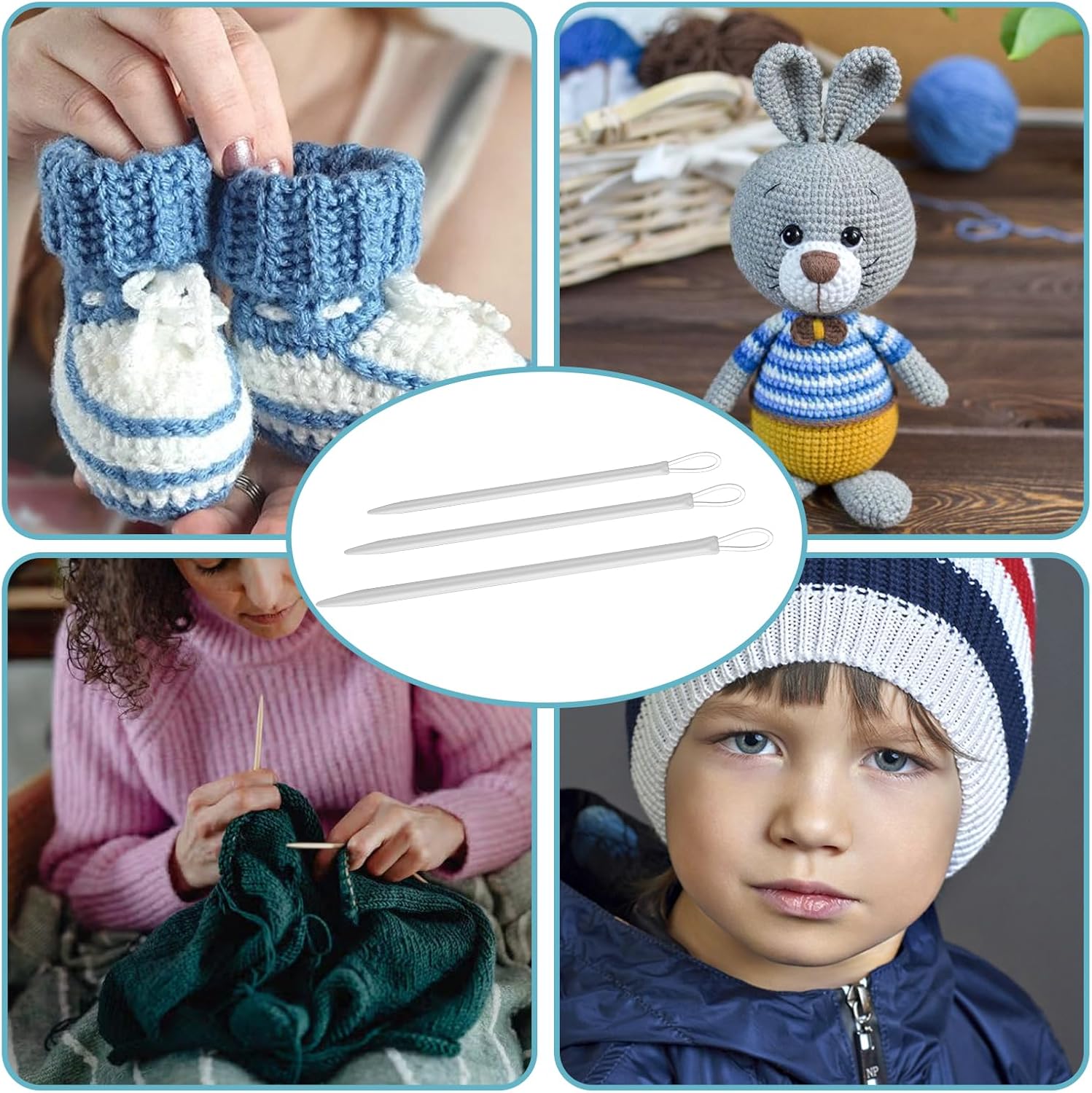 9 PCS Wool Yarn Needles, Darning Needle Nylon Thread Rope Threader Large Eye Tapestry Needle for Weave Hand Weaving Sweater Tools Accessories for Sewing Knitting Crochet Yarn Embroidery