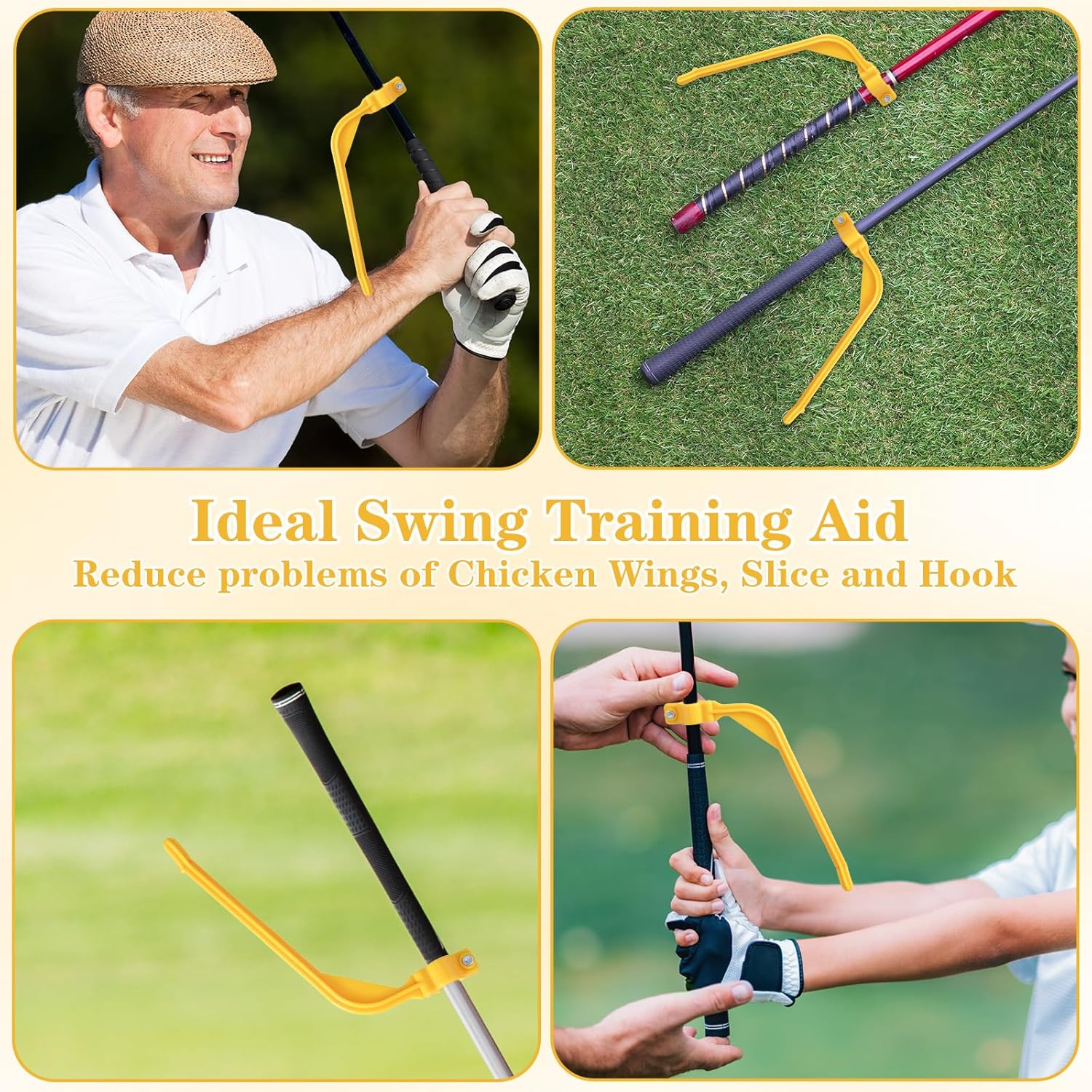 Xindojuz Golf Swing Training Aid, Golf Training Wrist Hinge Swing Correcting Trainer Tool, Stock Shot Setter Golfs Club Practice Equipment Arm Elbow Posture Teaching Accessory for Golfers Beginners