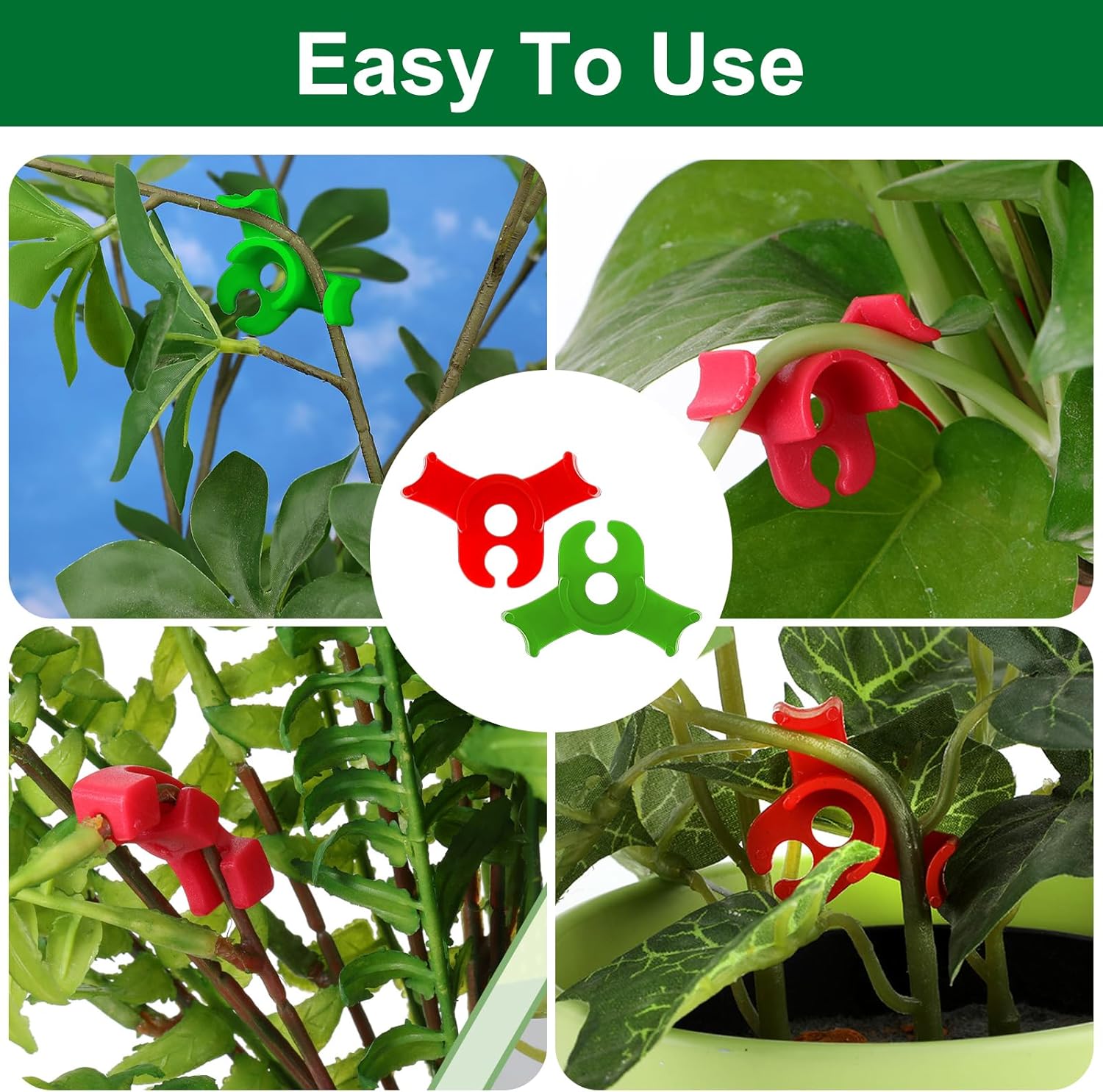 60Pcs Plant Training Clips, Reusable 90 Degrees Bud Trainer Lst Clips for Low Stress Training Plant Stem Support Bud Bender for Tomatoes Cucumbers Climbing Plants in Indoor Outdoor Gardens Red Green