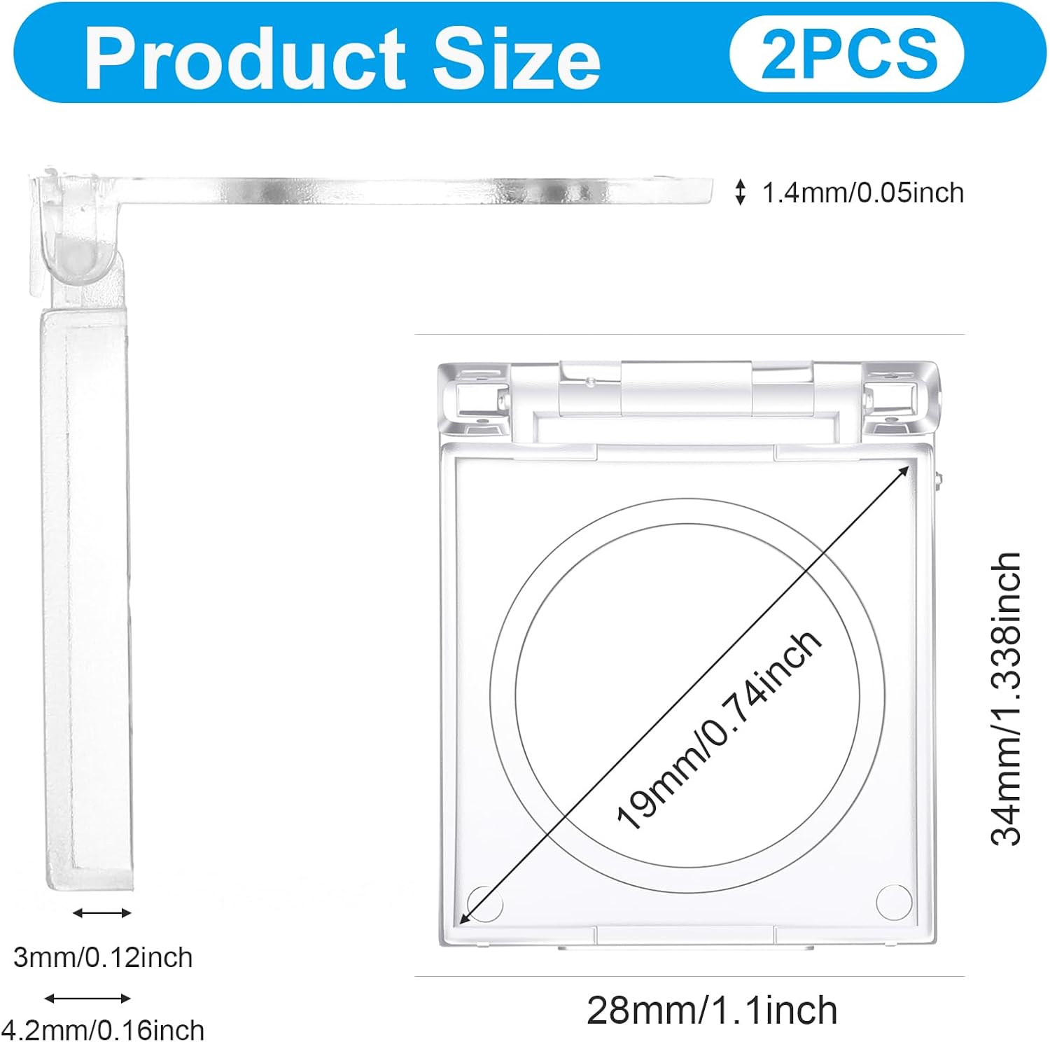 2 PCS Self-Adhesive Light Switch Cover Diamond Art Accessories, Power Pad Button Cover Clear Touch Push Start Switch Covers Protector for Light Pad, Table, Lightbox for Tracing, Lights Board