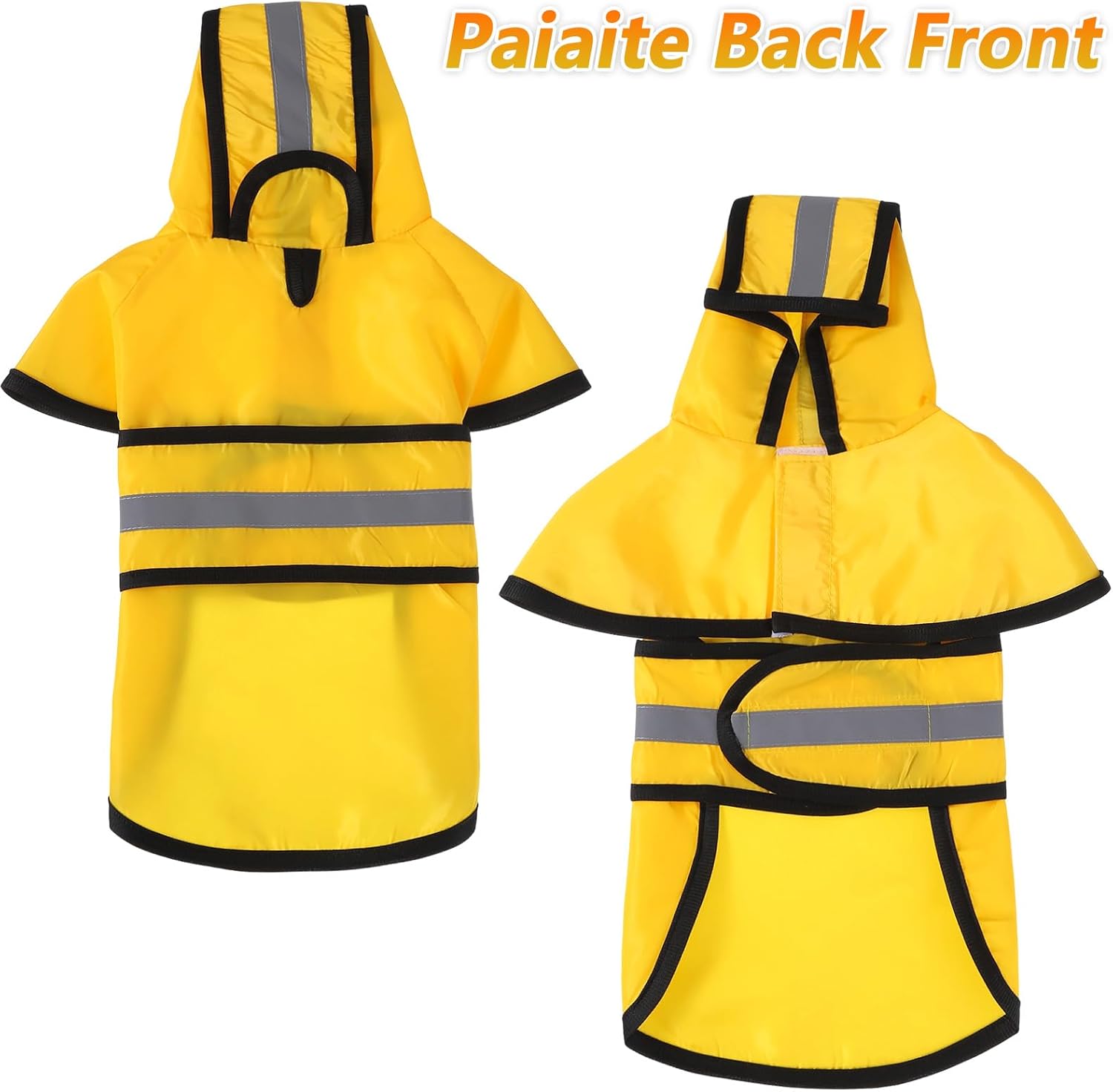 Dog Raincoat with Hood, Rain Jacket for Dogs Waterproof with Reflective Safety Hooded Slicker Poncho, Convenient Leash Hole & Adjustable Fit, Perfect for Small, Medium, and Large Dogs Yellow M Size