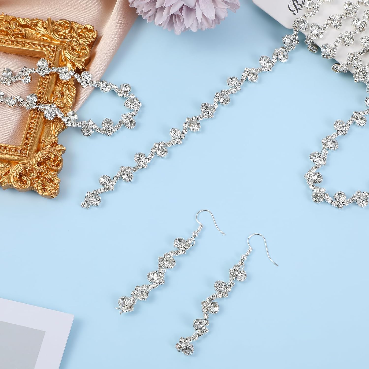 2 Yard Rhinestone String Silver Rhinestone Strings by The Yard Rope Crystal Applique Strips String for Crafts Silver Crystal Close Chain for Wedding Clothes DIY Cups