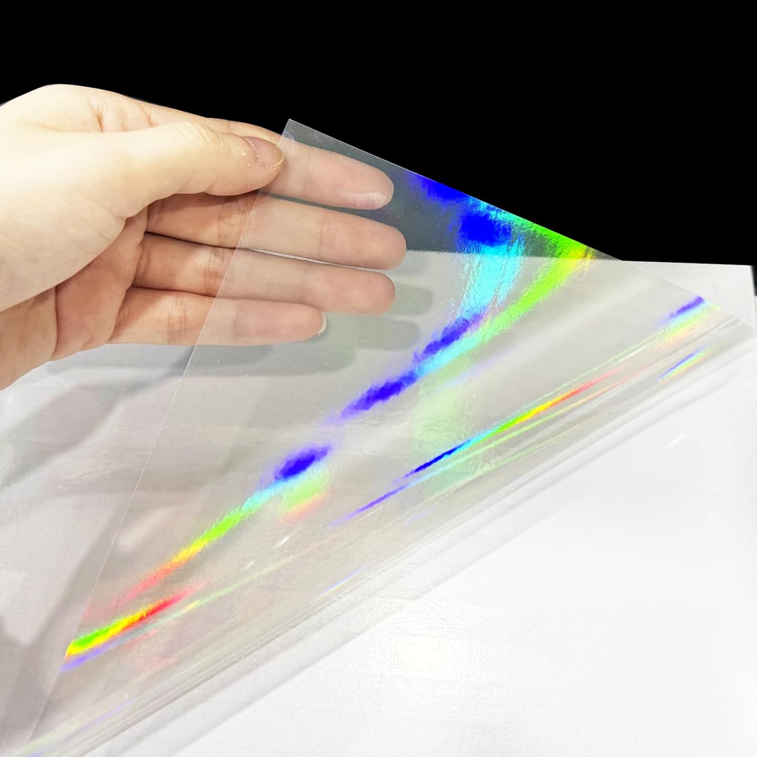 STARLIBOO Transparent Stickers Labels -1" x 2-5/8" Clear Address Labels Mailing Stickers for Laser/Inkjet Printer 8.5"×11"- 20 Sheet Clear Holographic