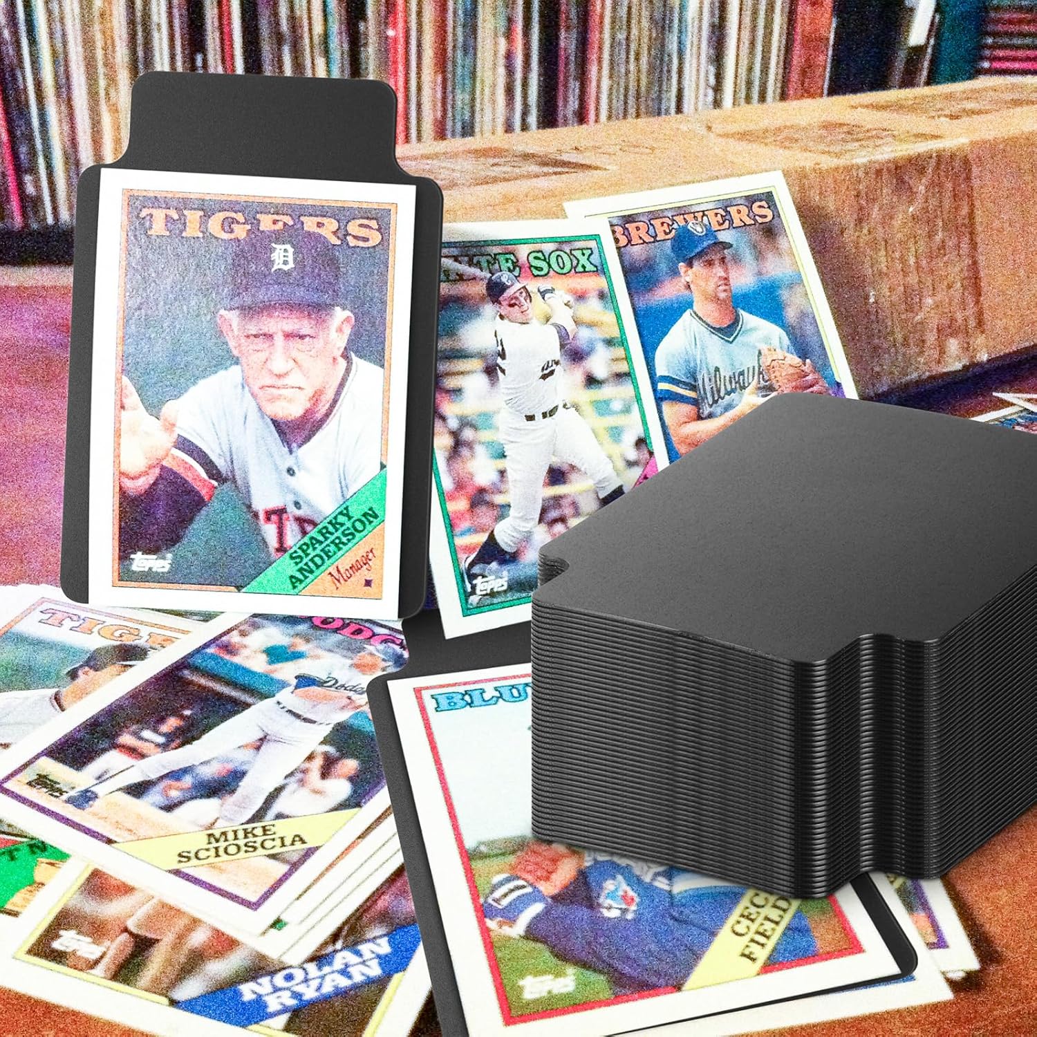 Tall Trading Card Dividers, 0.8MM Thick Card Page Dividers Frosted Card Separator with Tabs Top Loaders Plastic Divider Cards for BCW, Games Sports, Playing Card, 4.2 * 3" 50