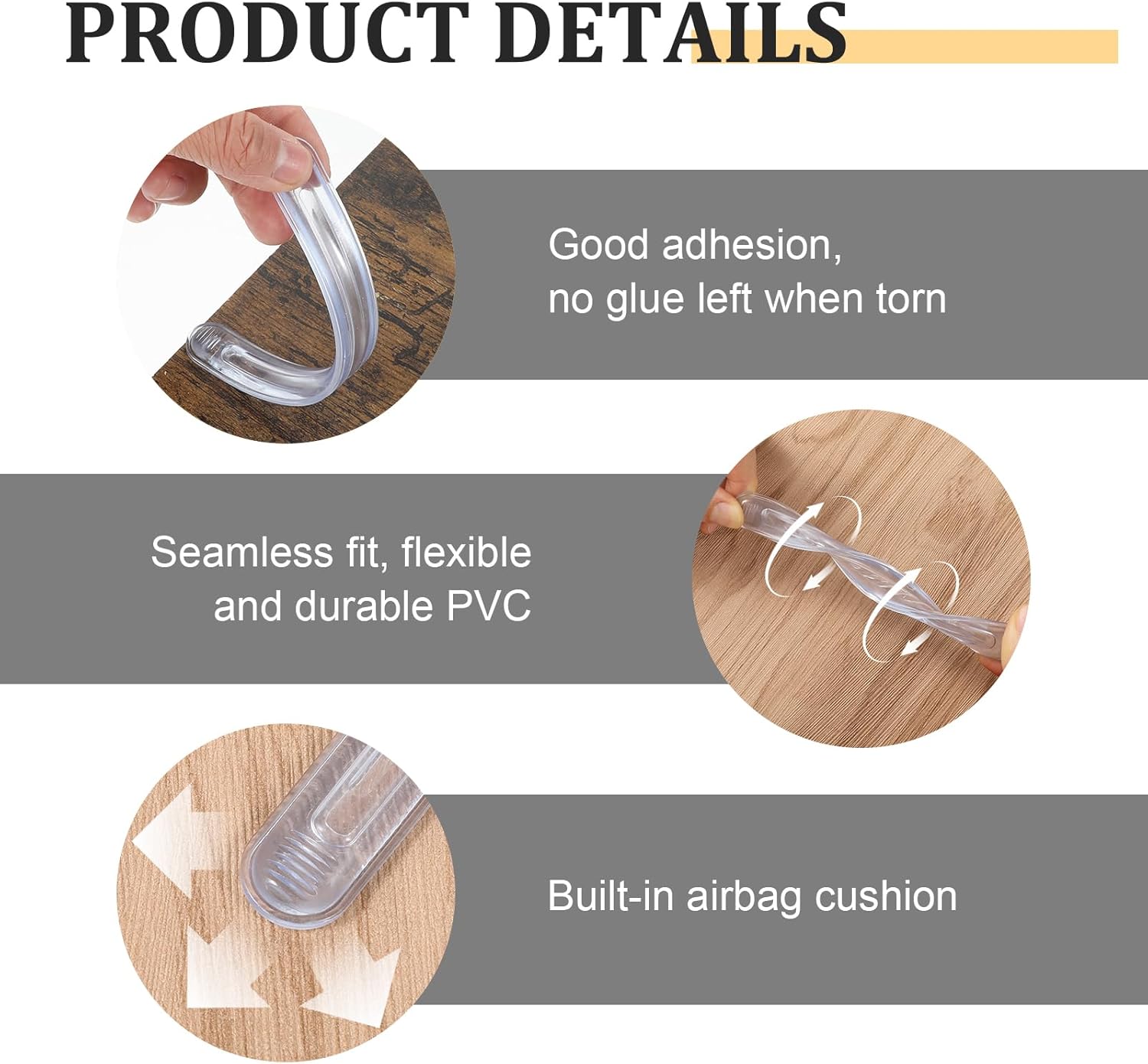 4 PCS Wall Bumper Guards Clear Furniture Bumpers Silicone Rubber Wall Protector from Chair Back Rail Self Adhesive Strip Silicone Material Clear Cabinet Door Bumpers for Door Knobs Washer Shower Door