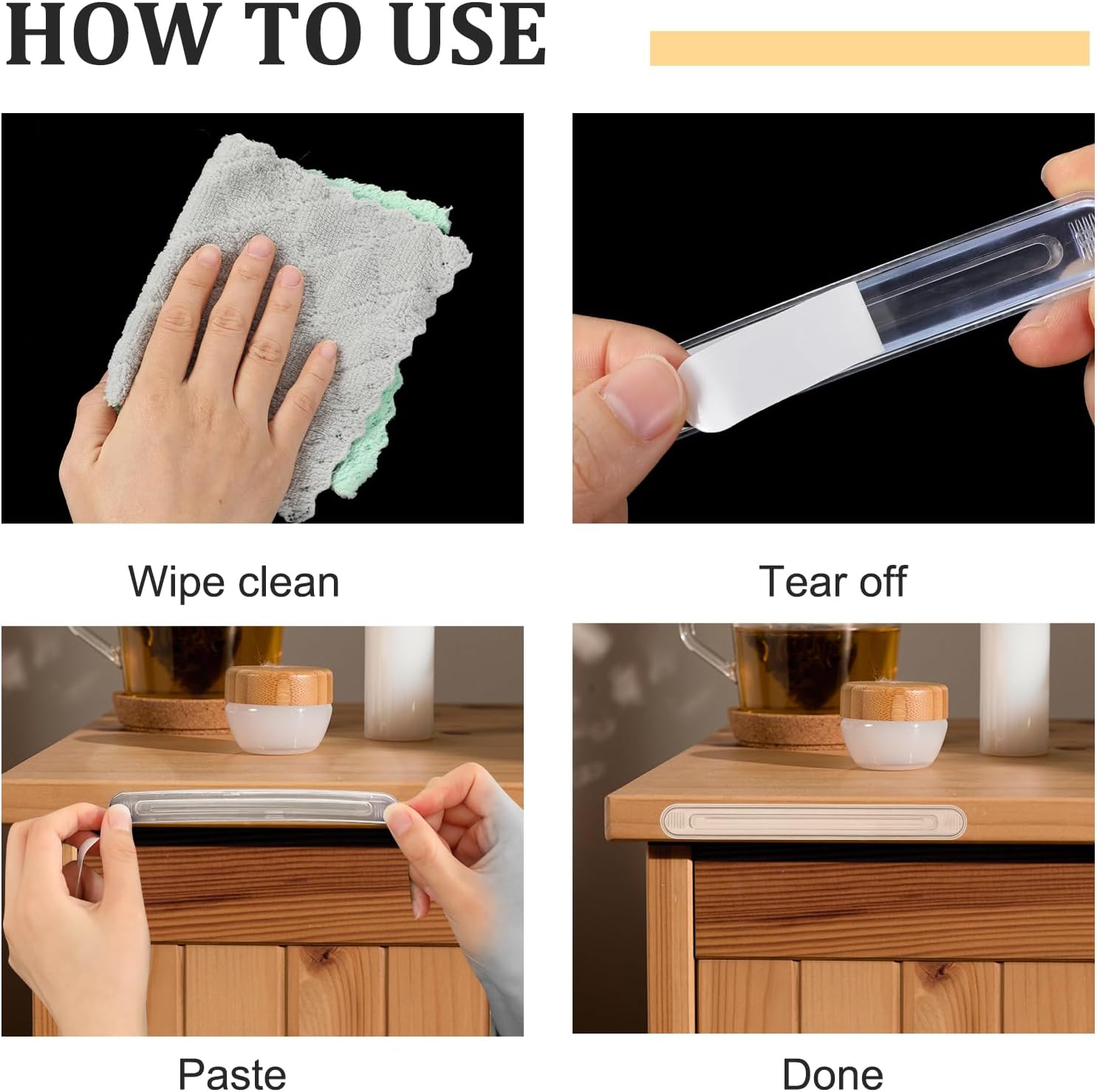 4 PCS Wall Bumper Guards Clear Furniture Bumpers Silicone Rubber Wall Protector from Chair Back Rail Self Adhesive Strip Silicone Material Clear Cabinet Door Bumpers for Door Knobs Washer Shower Door