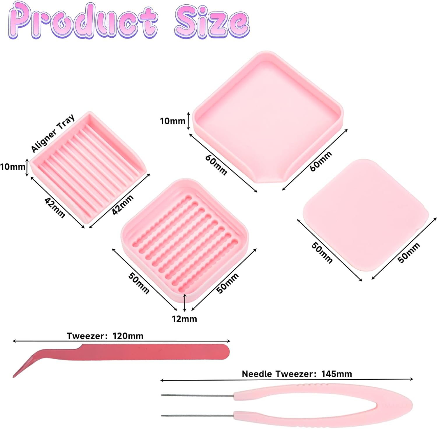 Homakover 2.6mm Fuse Bead Picking Tray Kit – Beads Craft Tool Set with Pickup Tray, Storage Box, Stainless Steel Tweezer Random Color , Aligner Trays & Needle Tweezer for Arts & Crafts Projects