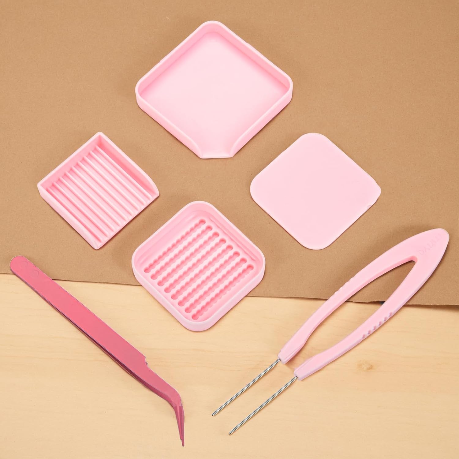 Homakover 2.6mm Fuse Bead Picking Tray Kit – Beads Craft Tool Set with Pickup Tray, Storage Box, Stainless Steel Tweezer Random Color , Aligner Trays & Needle Tweezer for Arts & Crafts Projects