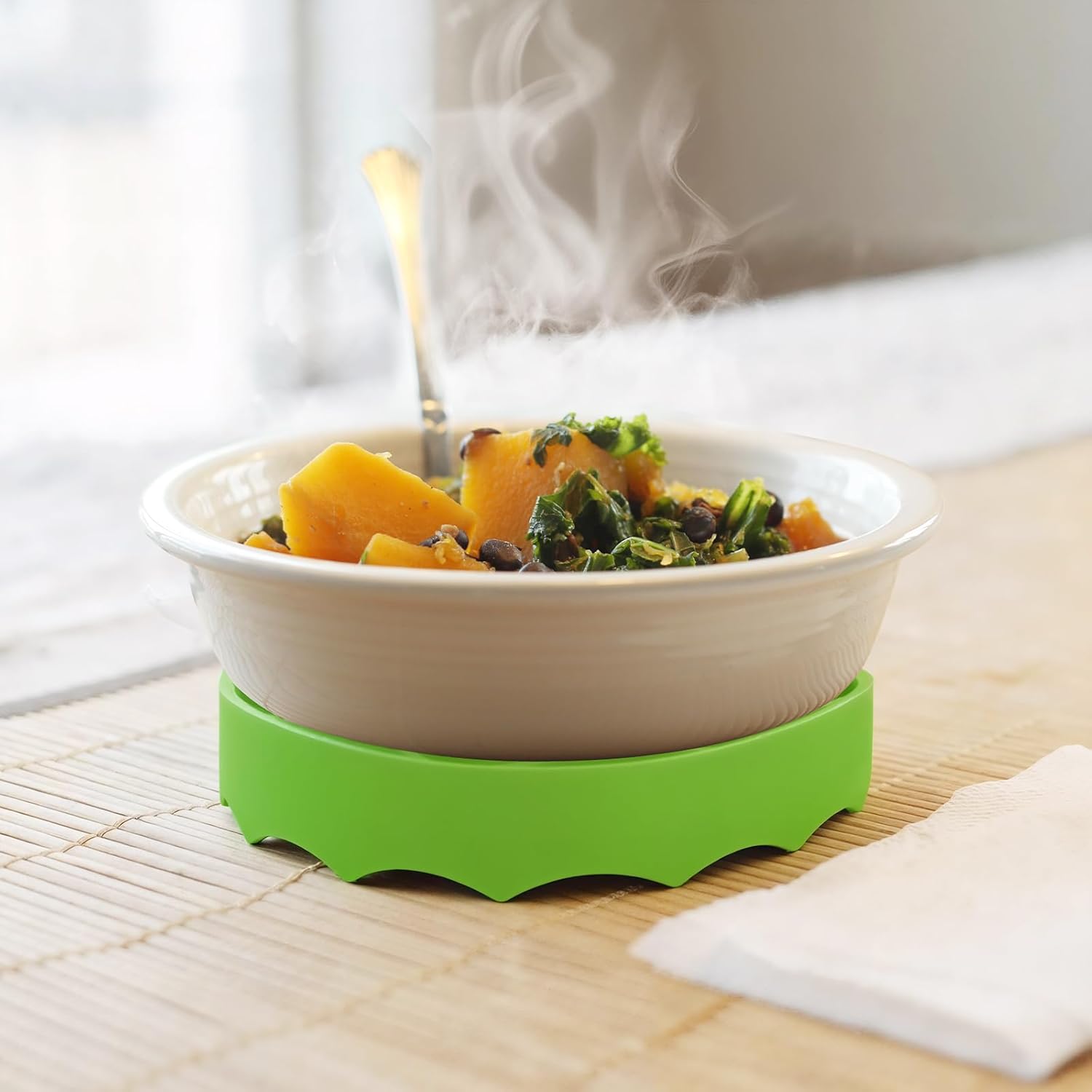 Silicone Roasting Rack, Silicone Cooker Rack Kitchen Cooking Accessories for Baking Cooking Steaming Cooling Green