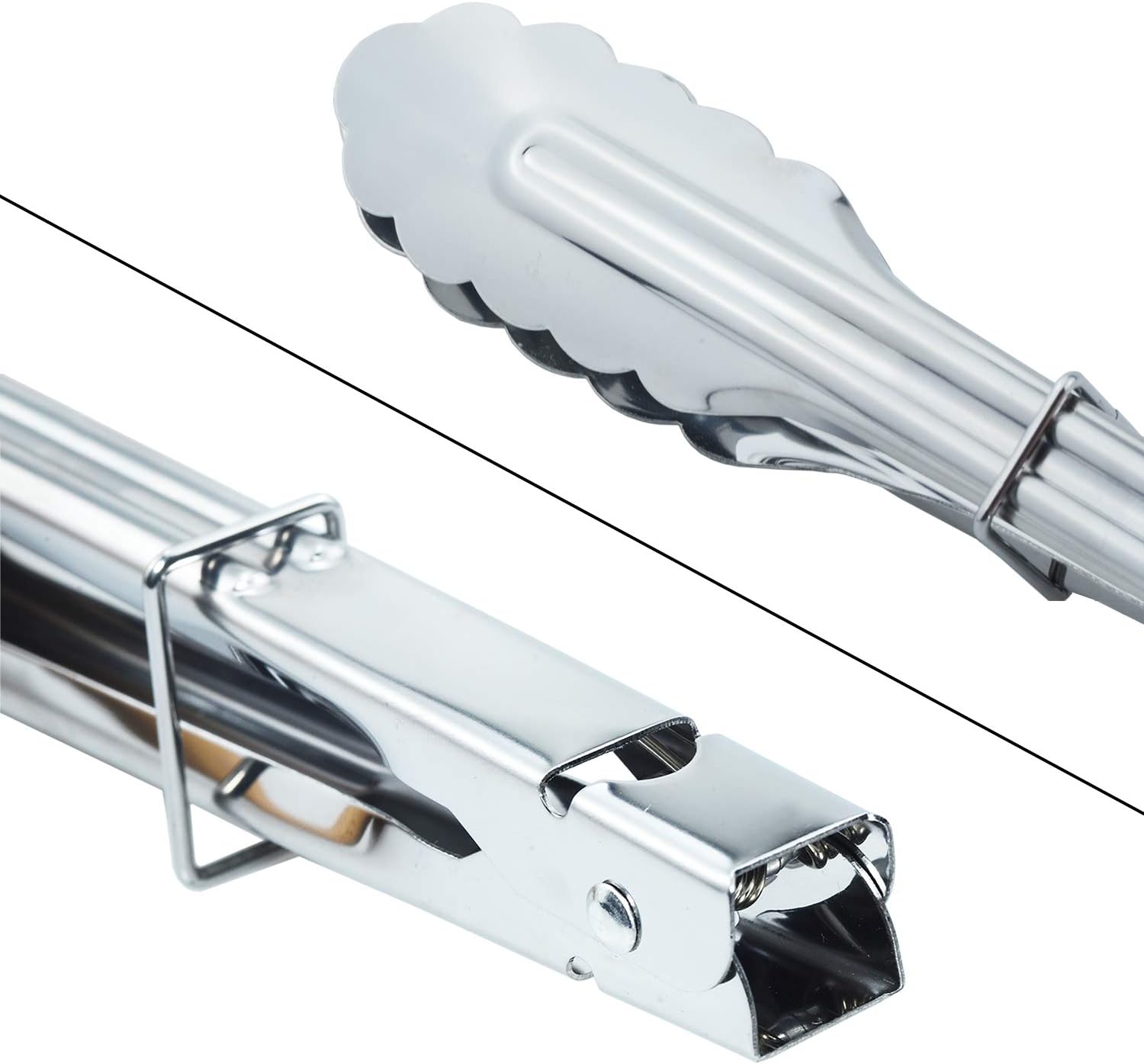 Stainless Steel Serving Tongs Grilling Tongs for Cooking Camping Barbecue 12-Inch 3 Pieces