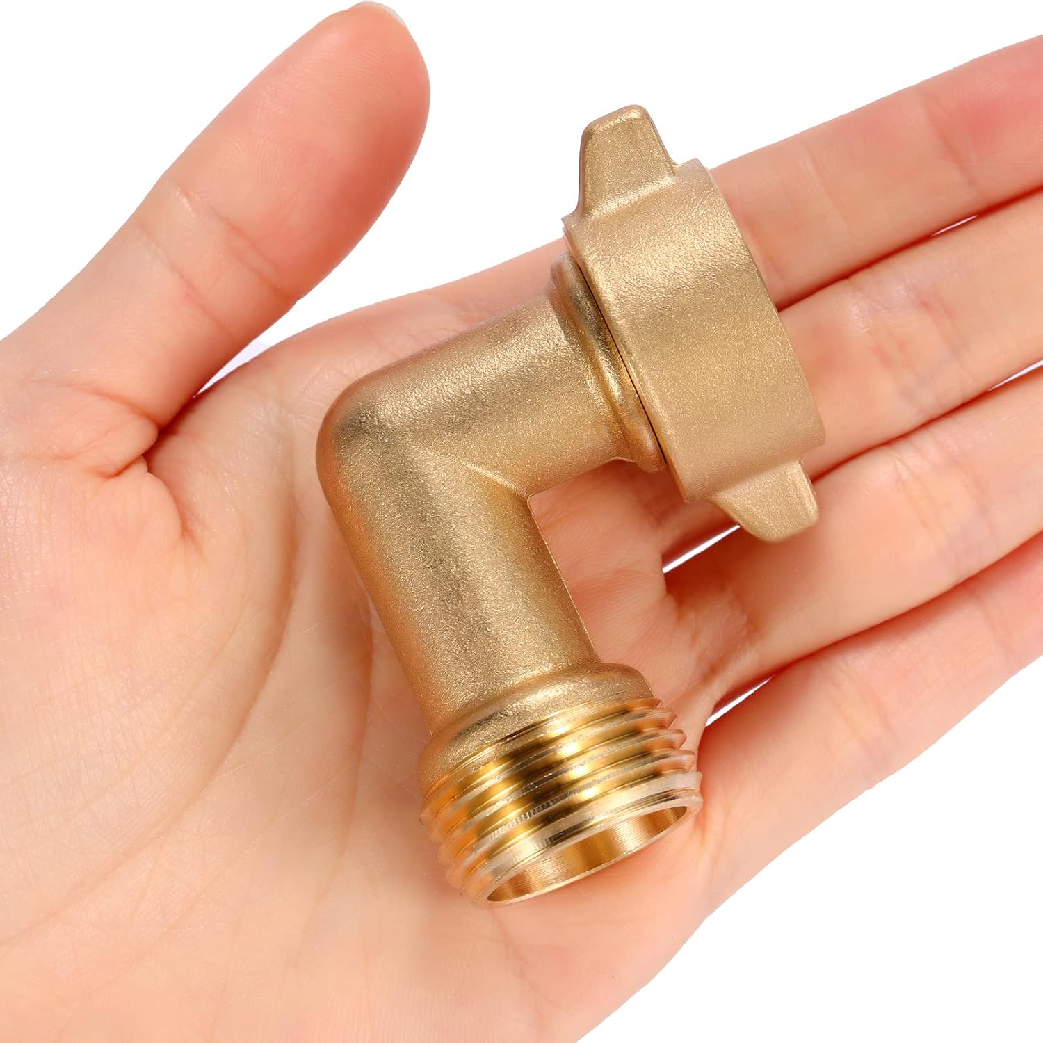 2 Pack Garden Hose Elbow Connector 90 Degree, 3/4" Heavy Duty Brass Adapter With 4 O-rings, Solid Brass Garden Hose Elbow