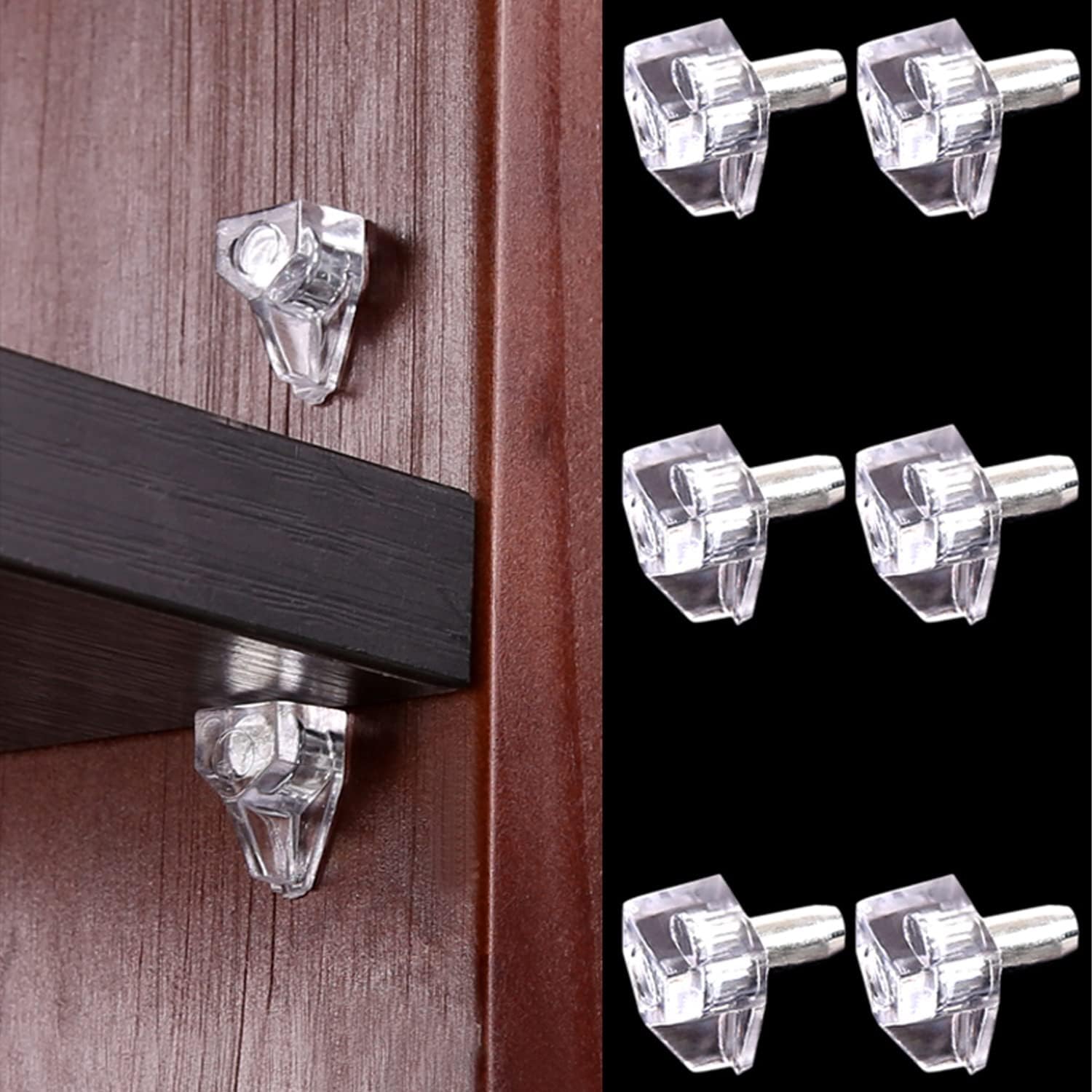 5 Millimeters Shelf Support Peg，Support Cabinet Shelf Pins，Clear Plastic Replacement Peg Cabinet Shelf Supports Pins for Kitchen Furniture Book Shelves Shelf Holder Locking Pins 20 Pieces
