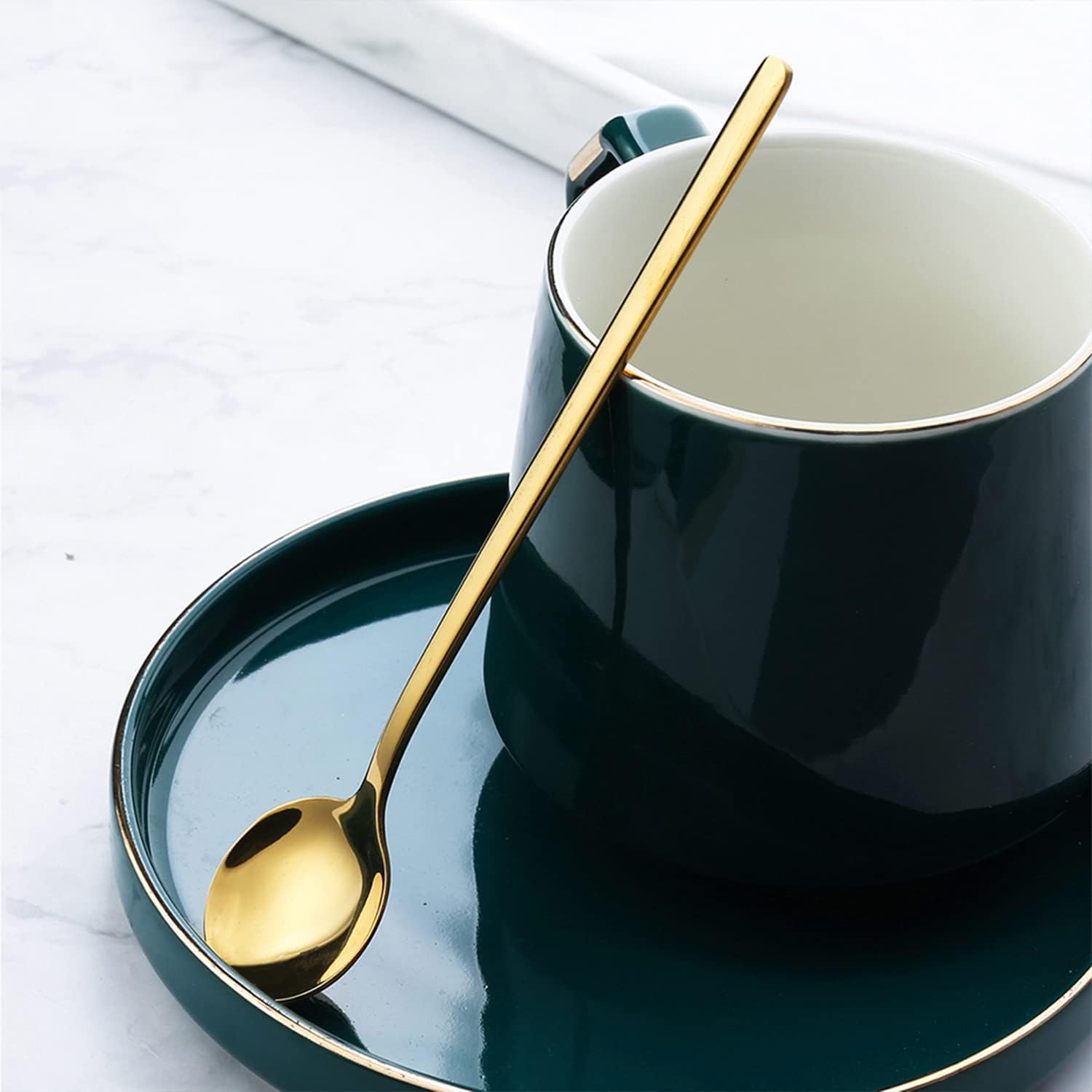 4 Pack Stainless Steel Coffee Spoon, 6.7 Inch Stirring Spoons, Cocktail Stirring Spoons for Coffee Tea Dessert Cake Ice Cream Cappuccino Silver
