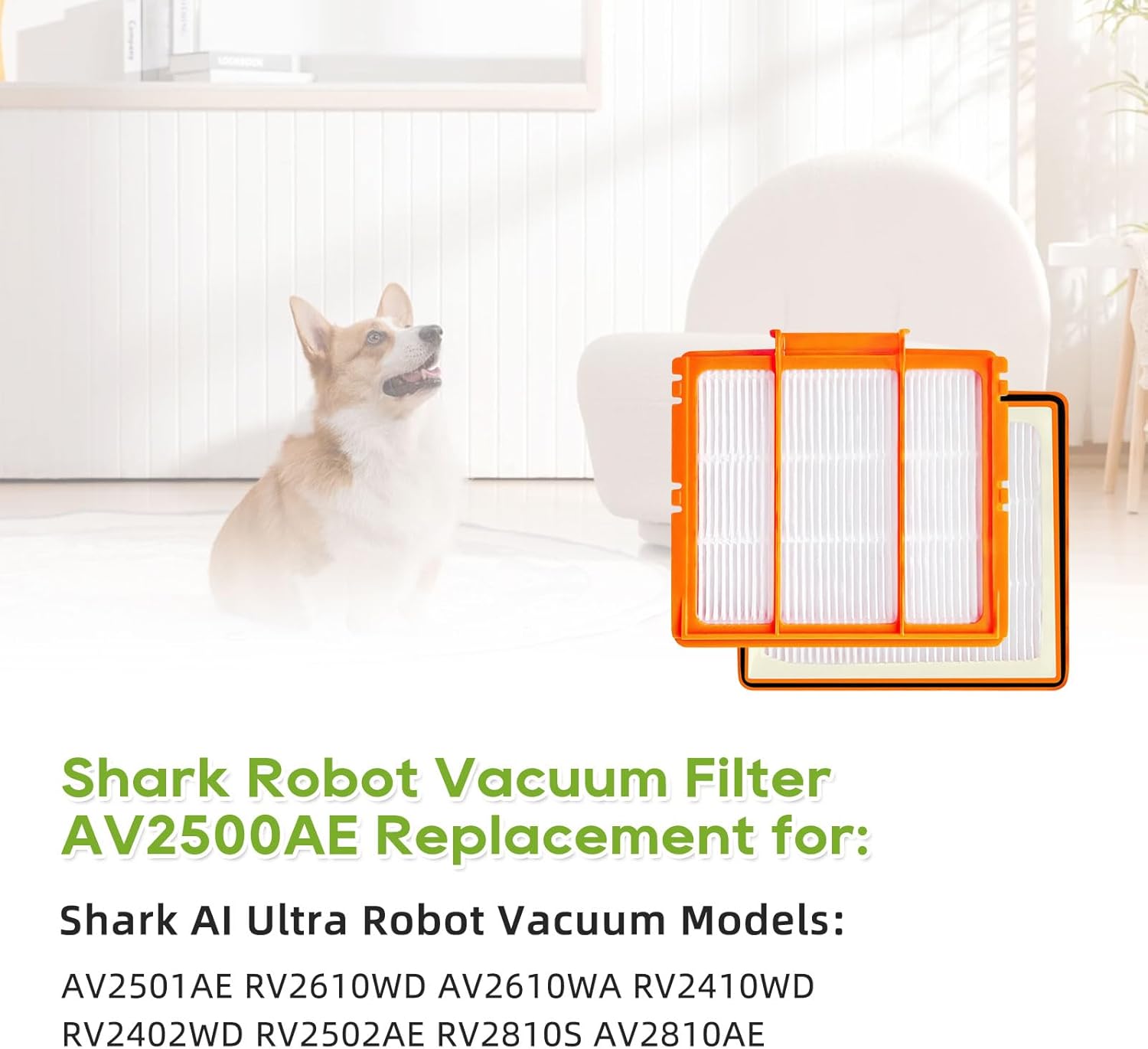 6 Pcs Replacement Pre-Motor Filter Compatible for Shark AV251WAXUS AV2511AE AV2501S AV2501AE RV2610WA UR2500SR UR250BEOUS AI Ultra Vacuum Robots Saver Kit Alternative to Part NO. XPRFRV2500