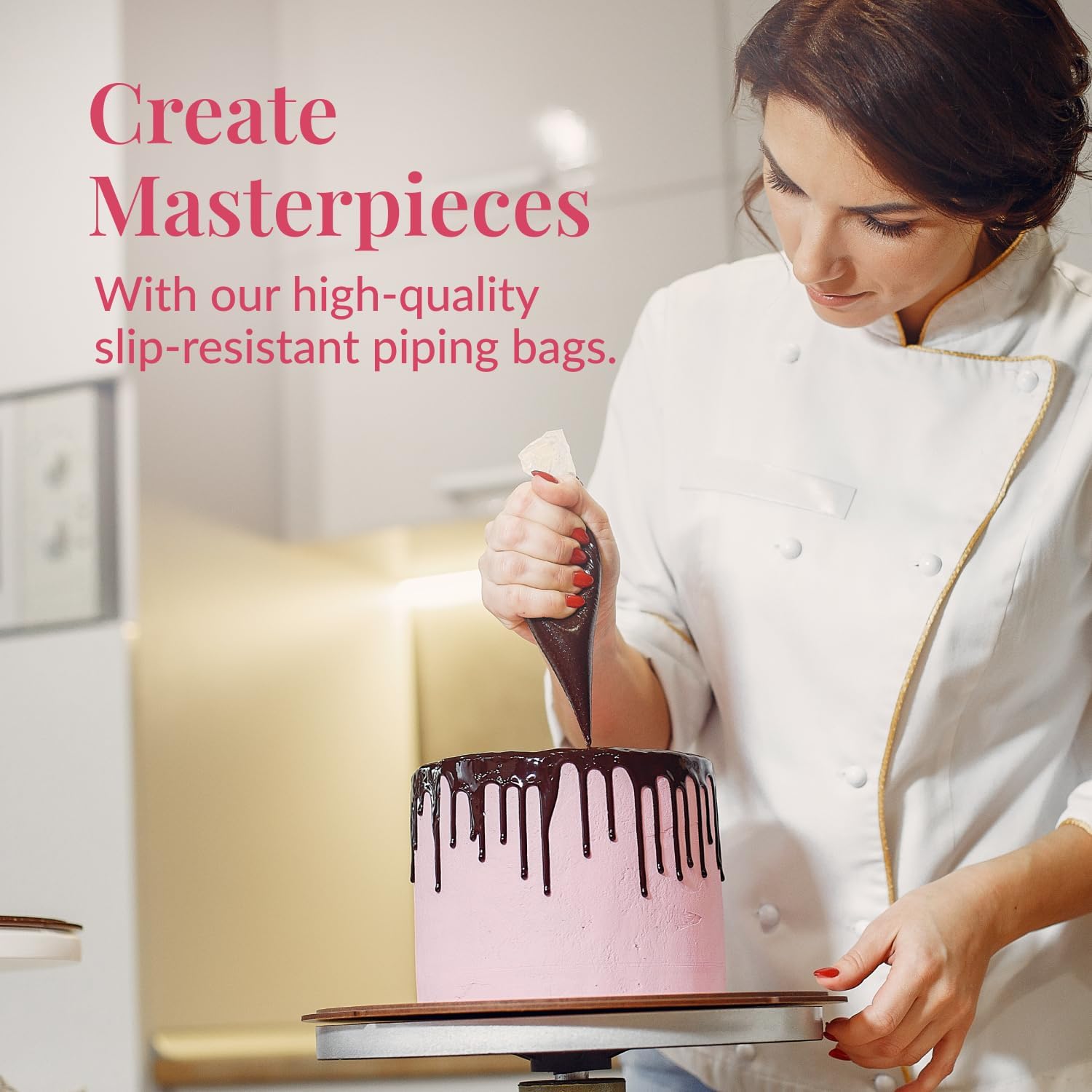 Set of 200 - Anti Burst Piping Bags 12 Inch - Tipless Icing Bags - Durable Frosting Piping Bag Tools - Pastry and Cookie Decorating Supplies