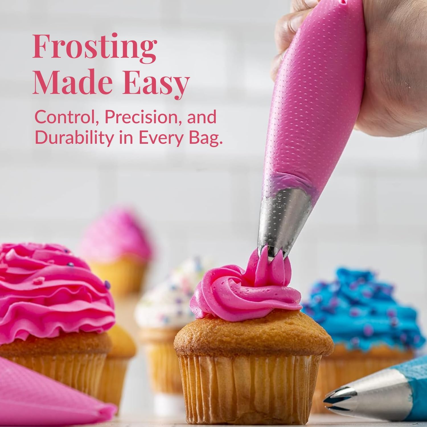 Set of 200 - Anti Burst Piping Bags 12 Inch - Tipless Icing Bags - Durable Frosting Piping Bag Tools - Pastry and Cookie Decorating Supplies
