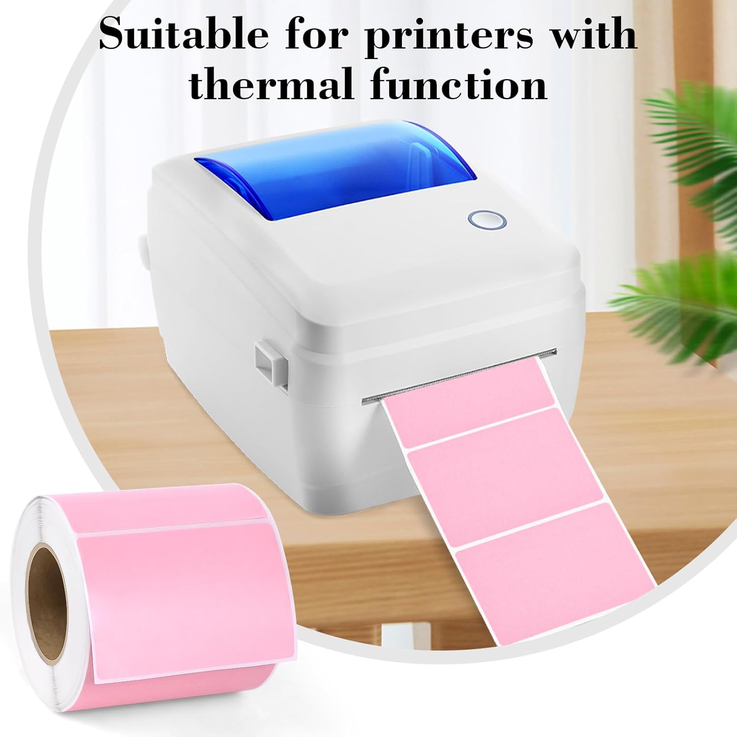 3"x2" Inch Thermal Printer Labels - Adhesive Waterproof Address and Barcode Stickers for Laser/Inkjet Printers, Ideal for Small Business Shipping&Inventory 500PCS, Pink