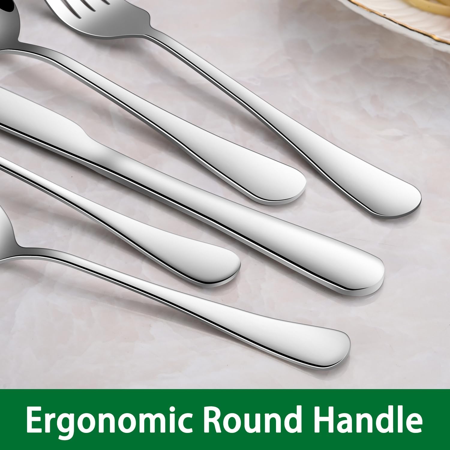 Dinner Spoon Set,8-Piece 7.3 Inch Soup Spoons,Premium Food Grade Stainless Steel Table Spoon,Durable l Tablespoon,Dishwasher Safe Silverware Spoons