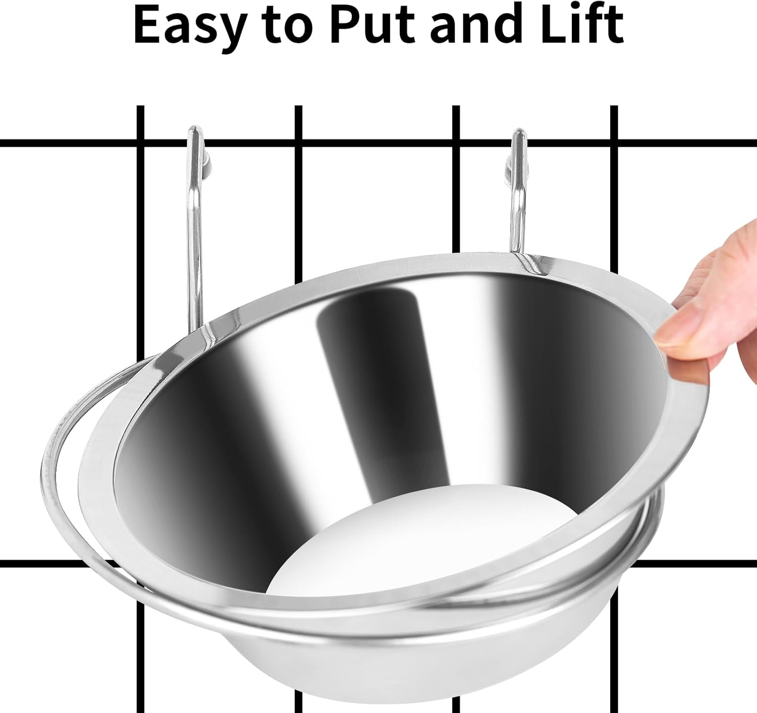 2PCS Kennel Water Bowl Hanging,Stainless Steel Puppy Bowls for Small Dog Cage,Kennel, Crate, Catio Accessories,Dog Crate Water Bowl Dish Feeder Food Holder No Spill 8oz/1cup