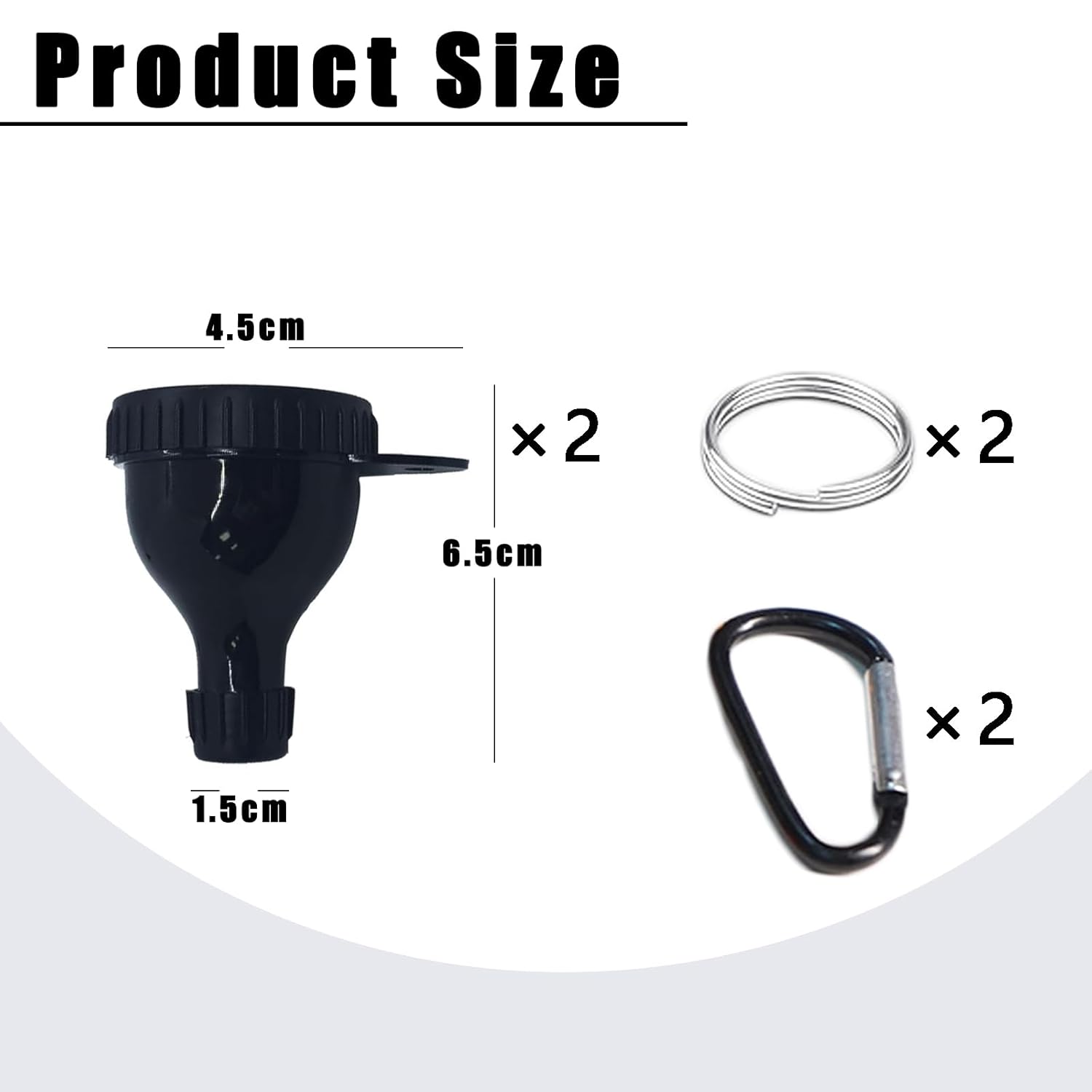 2 Pack Protein Powder Container to Go - Mini Funnel with Keychain and Keyring, Water Bottle Funnel for Shakers