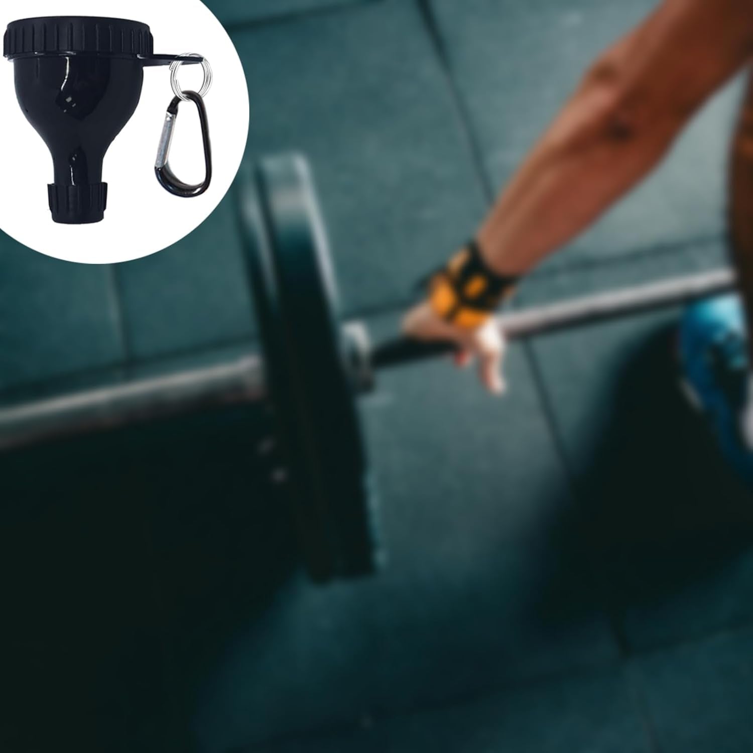 2 Pack Protein Powder Container to Go - Mini Funnel with Keychain and Keyring, Water Bottle Funnel for Shakers