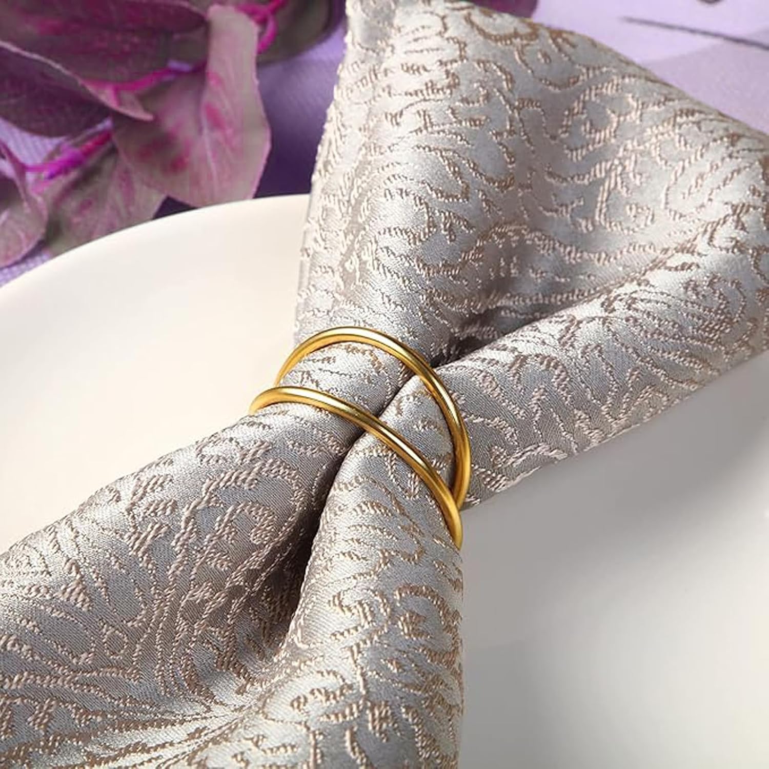 Gold Napkin Rings-12 PCS l Spiral Napkin Rings Spiral Napkin Holders Buckles for Family Dinner, Wedding, Party,Table Decorations