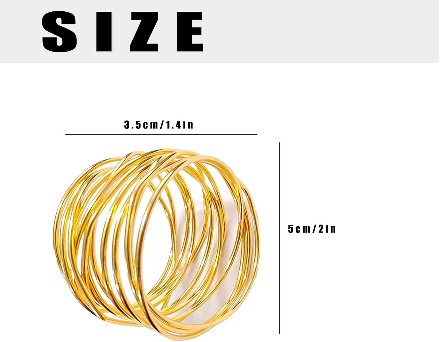 Gold Napkin Rings - 6 PCS l Napkin Rings Twisted Wire Napkin Holders Buckles for Family Dinner, Wedding, Party,Table Decorations